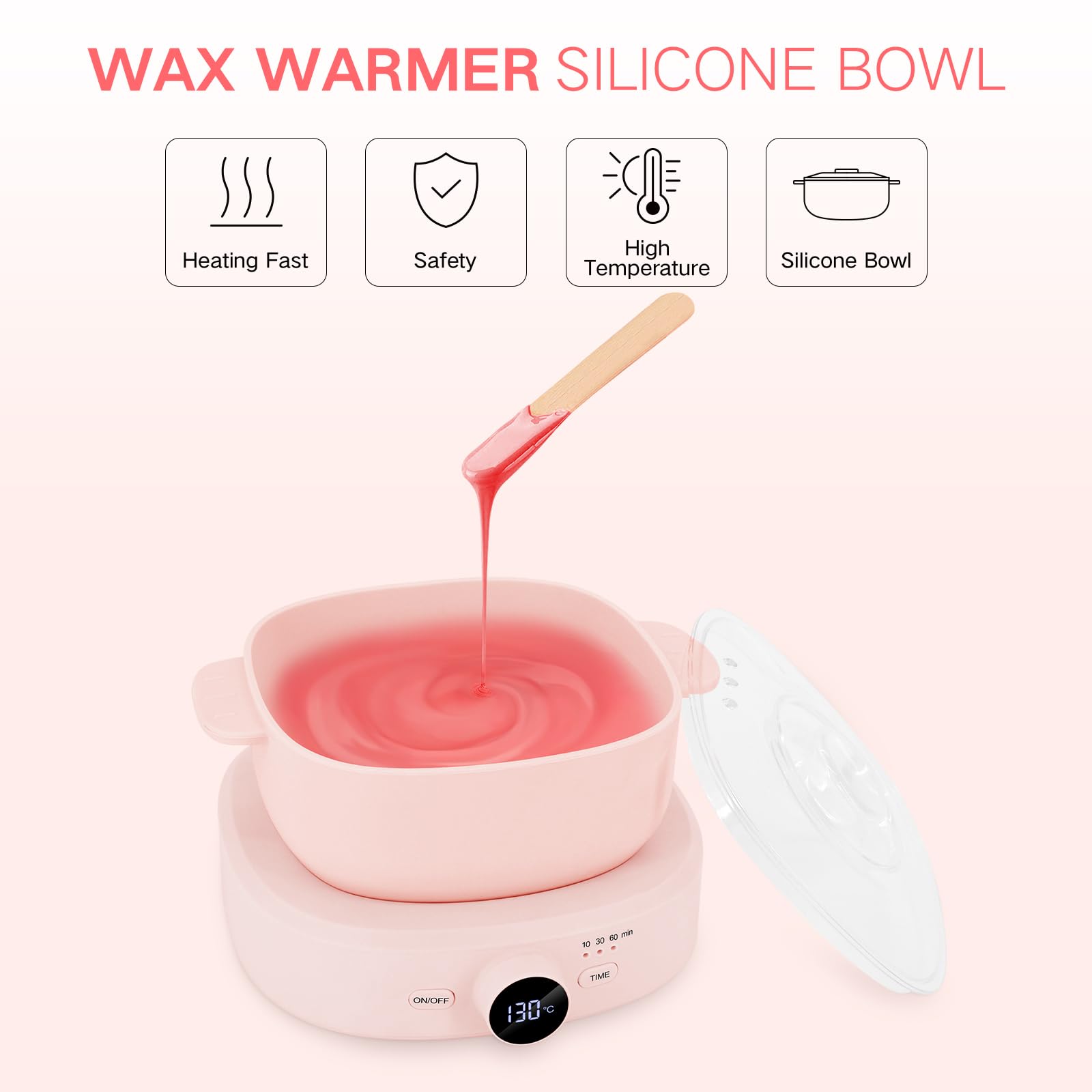 Professional Digital Wax Warmer for Hair Removal - Adjustable Temperature with Timer & Silicone Bowl - Perfect for Salon, Spa & At-Home Waxing Treatments