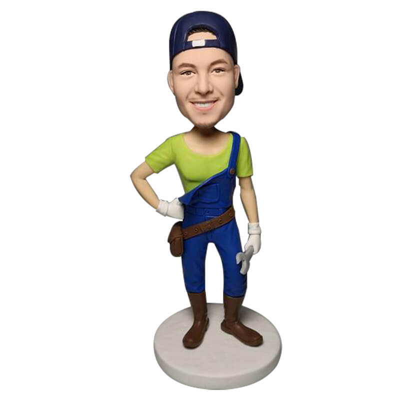 Custom Hand Tool Repairman Bobblehead - Personalized Mechanic Gift for Car Enthusiasts & DIYers - Perfect for Workshop Decor, Toolbox Accessory & Auto Shop Display