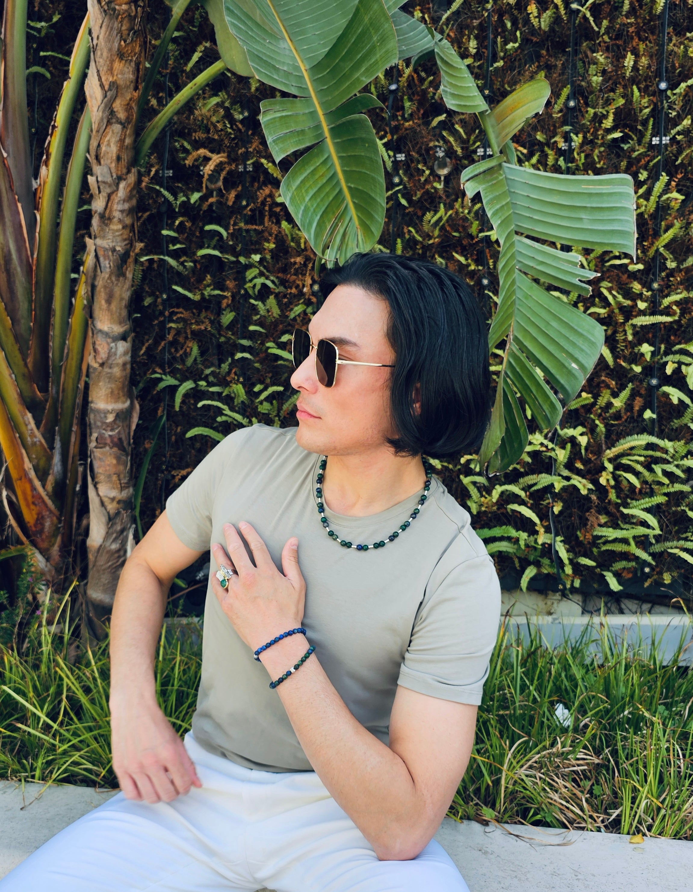 Phoenix Malachite Sterling Silver Men's Necklace - Handmade Jewelry for Gifts, Fashion & Spiritual Protection | MEN25