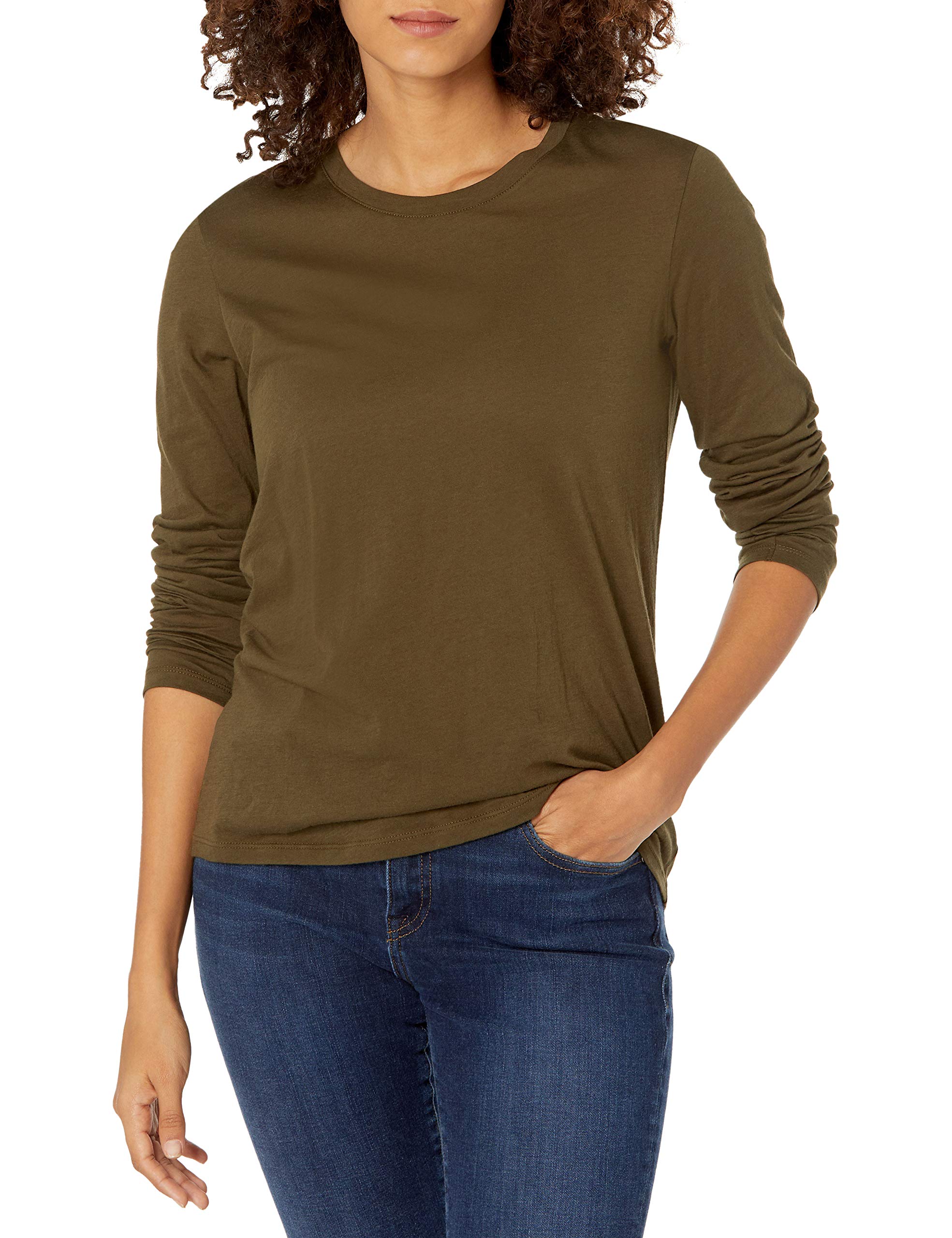 Vince Women's Essential Soft Long Sleeve Crew Neck T-Shirt - Casual Everyday Wear, Layering Basic, Office & Weekend Outfits