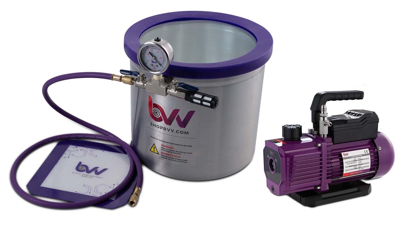 BVV 5 Gallon Aluminum Vacuum Chamber with 4CFM Two Stage Pump - Professional SIDEMOUNT Vacuum Sealing Kit for Food Preservation, Resin Degassing & Science Experiments