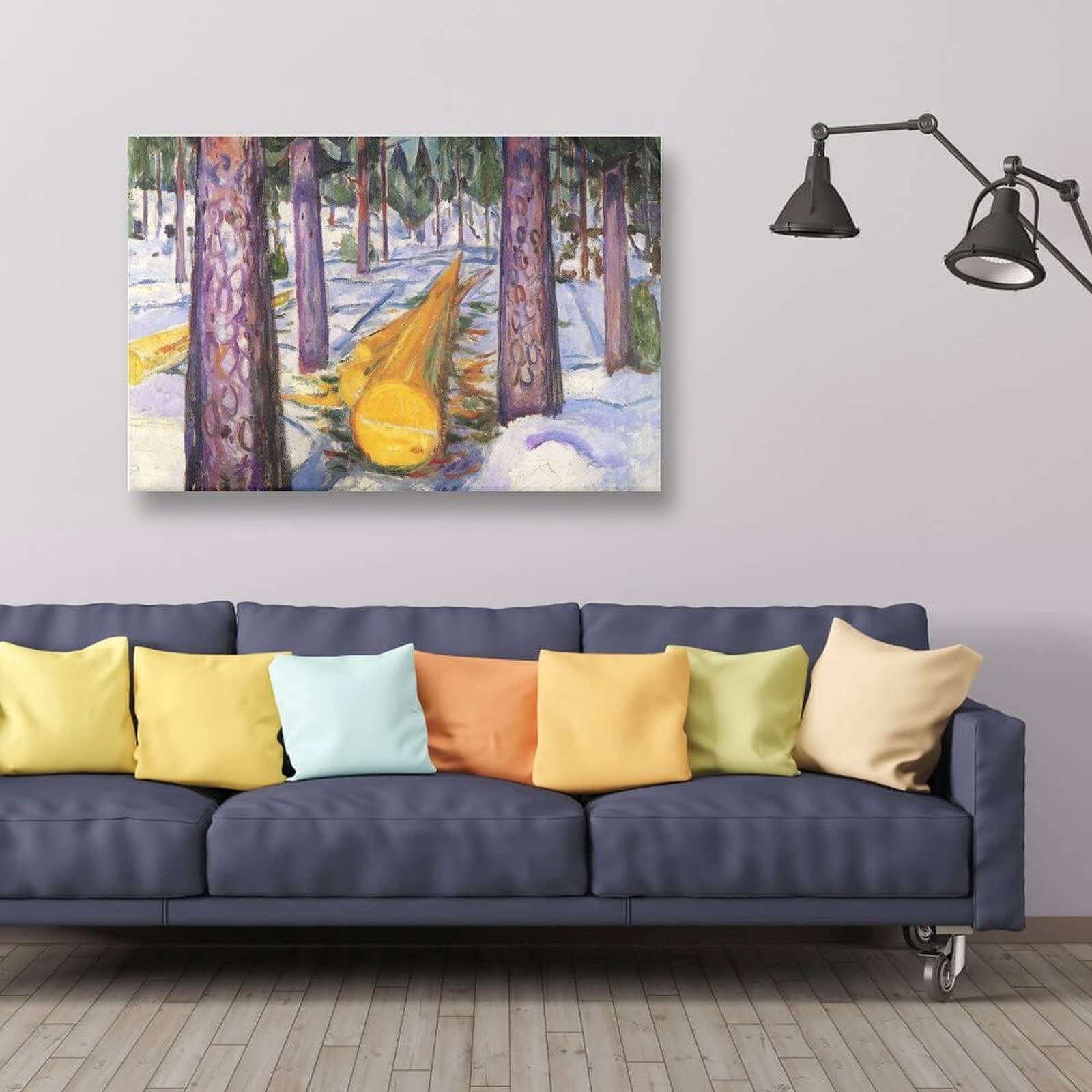 Edvard Munch The Yellow Log (1912) Art Print - Premium Canvas Painting Wall Decor, Framed/Unframed Poster 20x30 inches (50x75cm) - Perfect for Living Room, Bedroom & Office Modern Art Decorations