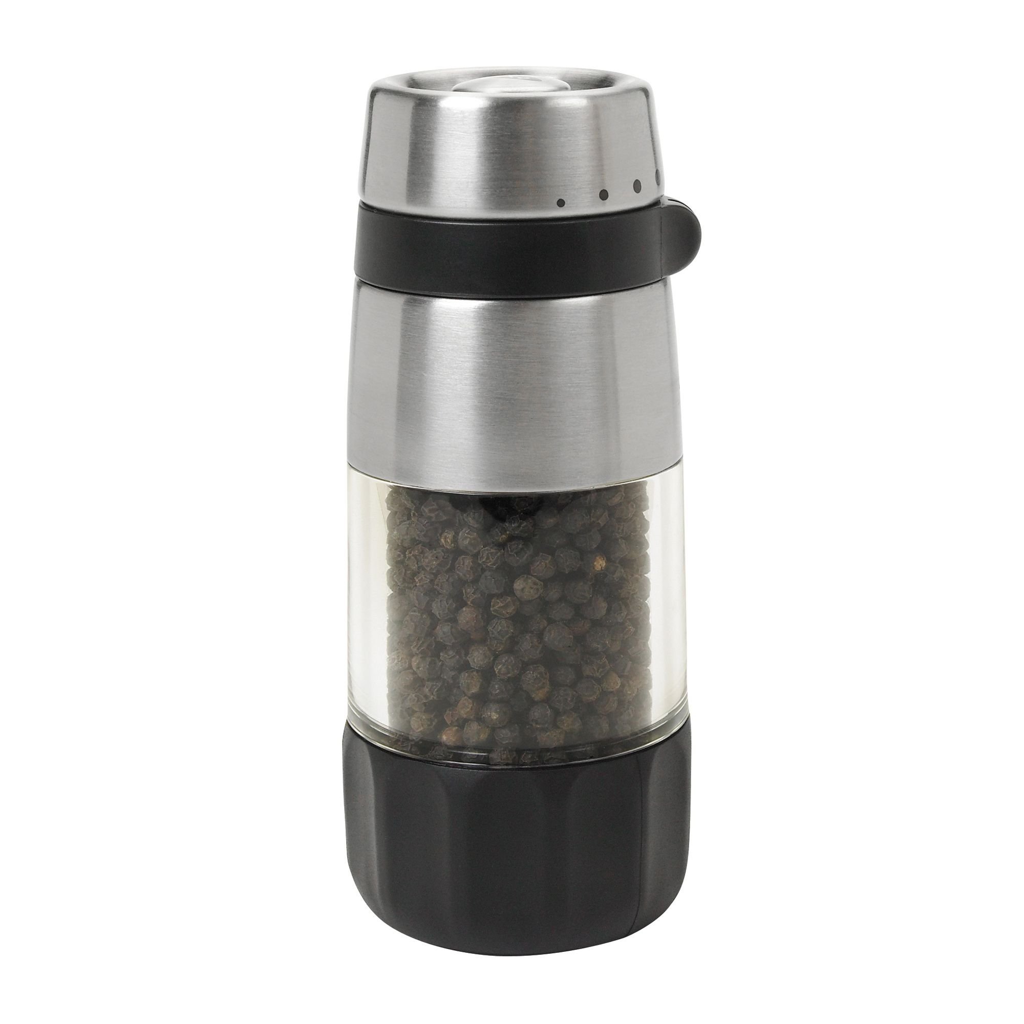 OXO Good Grips Stainless Steel Pepper Grinder - Mess-Free Design for Easy Seasoning | Perfect for Kitchen, Dining Table & Outdoor Cooking