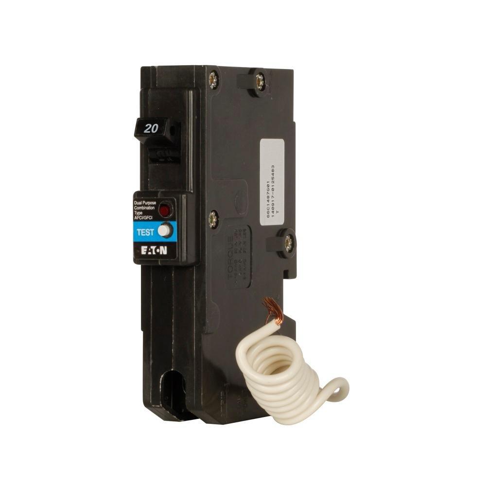 Cutler-Hammer BRLAFGF120 20A 1-Pole Circuit Breaker, 120V AC, 10kA Interrupt Rating - Ideal for Residential & Commercial Electrical Panels, Home Renovations, and Industrial Applications