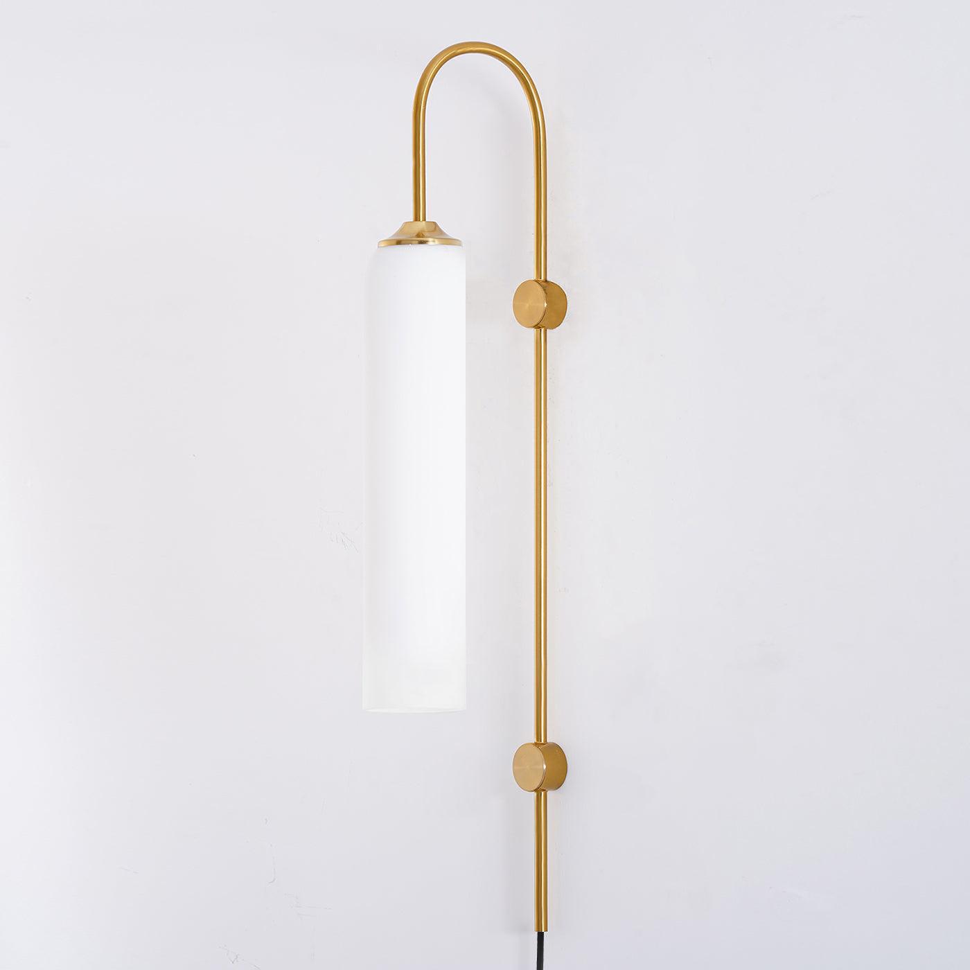 Modern Glass Plug-In Wall Sconce - Elegant Lighting Fixture for Bedroom, Living Room & Hallway Decor