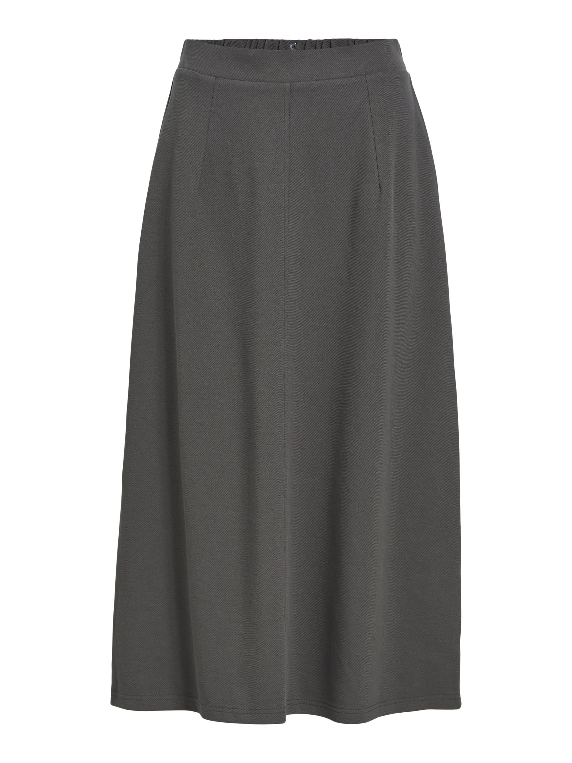 JUMA MIDI Skirt for Women - Magnetic Closure, Grey Pleated Skirt - Perfect for Office, Party, and Casual Wear
