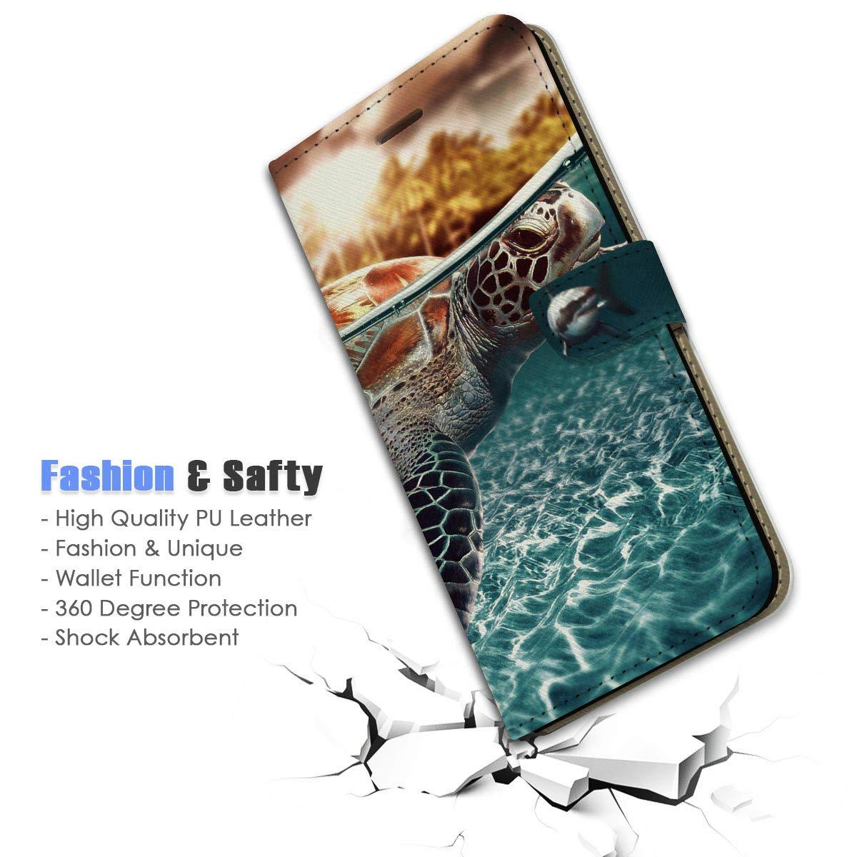 Premium Flip Wallet Phone Case for iPhone 11 Pro Max - Slim Leather Cover with Card Slots & Magnetic Closure (Model A3247 Turtle) | Perfect for Business, Travel & Everyday Protection