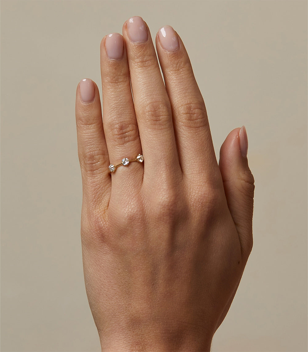 Billie 3 Diamond Wedding Band - Elegant & Unique Engagement Ring for Women | Perfect for Proposals, Anniversaries & Special Occasions