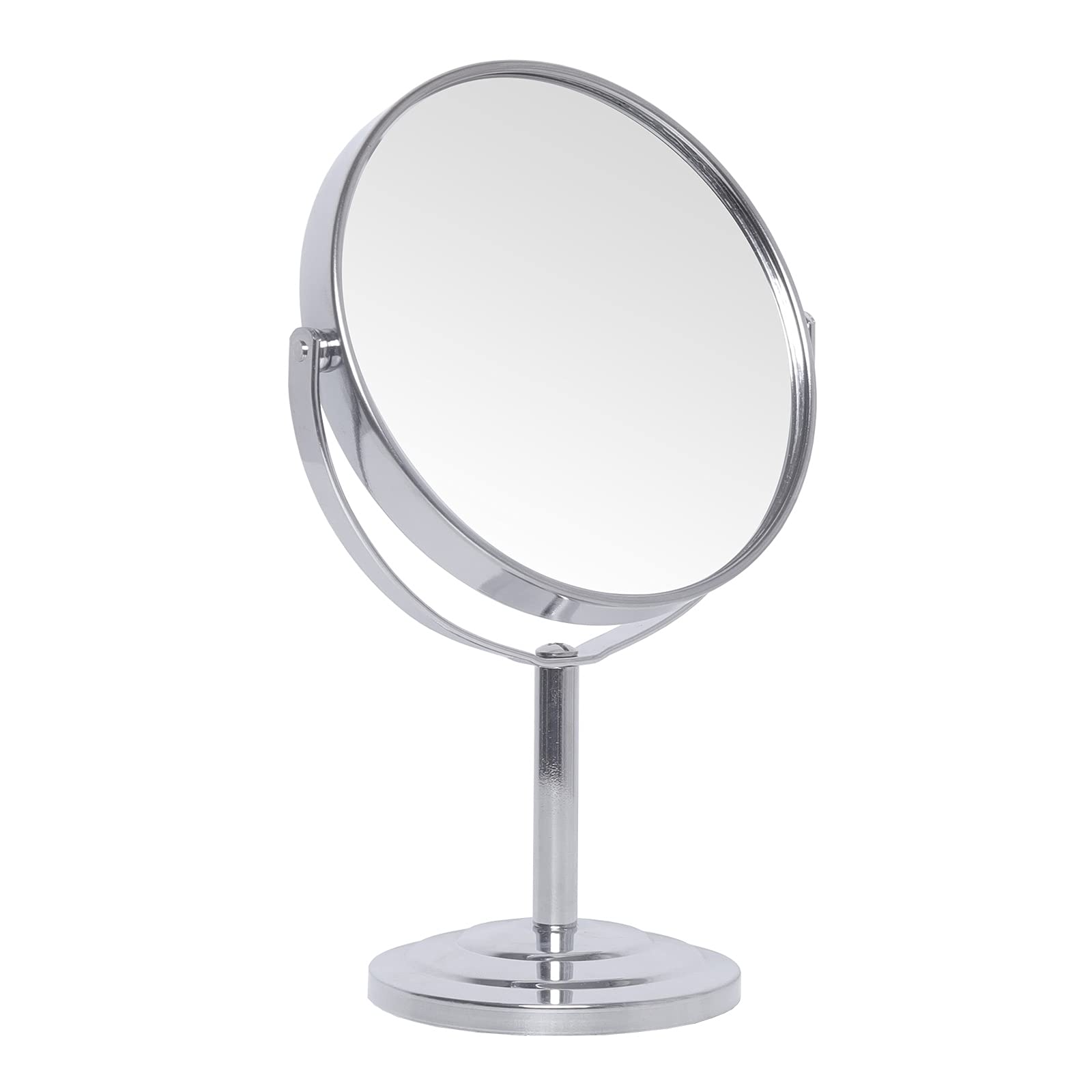 LongSheng 5 Inch 360° Rotating Folding Tabletop Makeup Mirror with Stand - Portable Vanity Mirror for Shaving, Cosmetics & Shower Use - Perfect for Home, Travel & Salon (Since 2001)