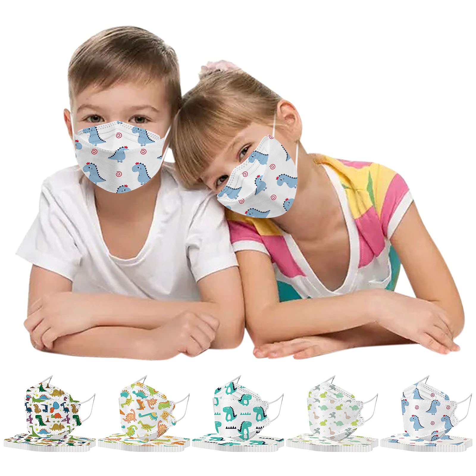 50 Pack Kids Disposable Face Masks - 5-Layer Protection with Colorful Prints, Breathable & Comfortable for School & Outdoor Activities - Perfect for Boys & Girls (Multicolor) - Ideal for Classroom, Playground & Public Places