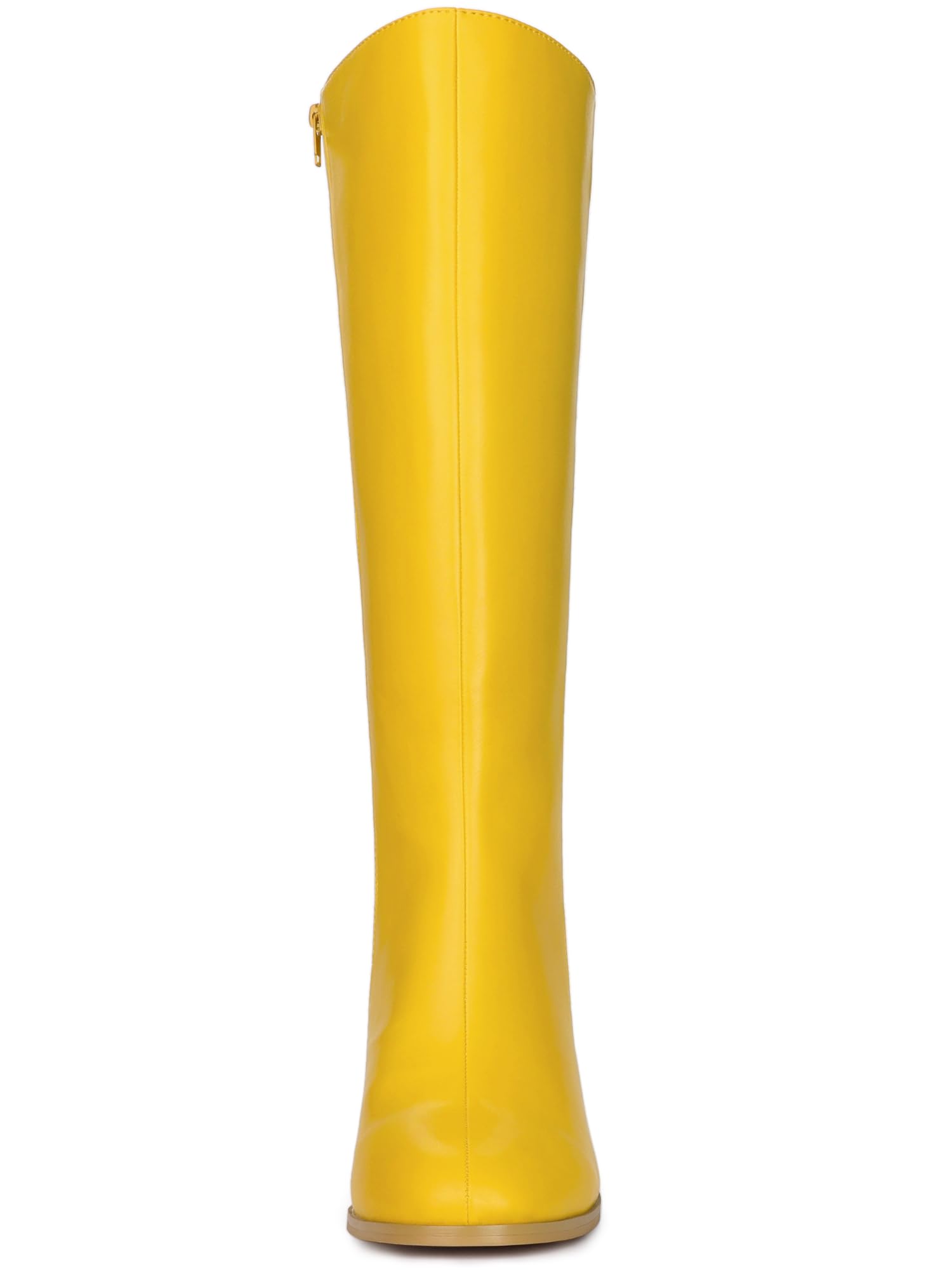 Allegra K Women's Knee High Boots with Round Toe & Zip Closure - Chunky Block Heels for Comfort & Style | Perfect for Office, Date Night & Fall Winter Fashion