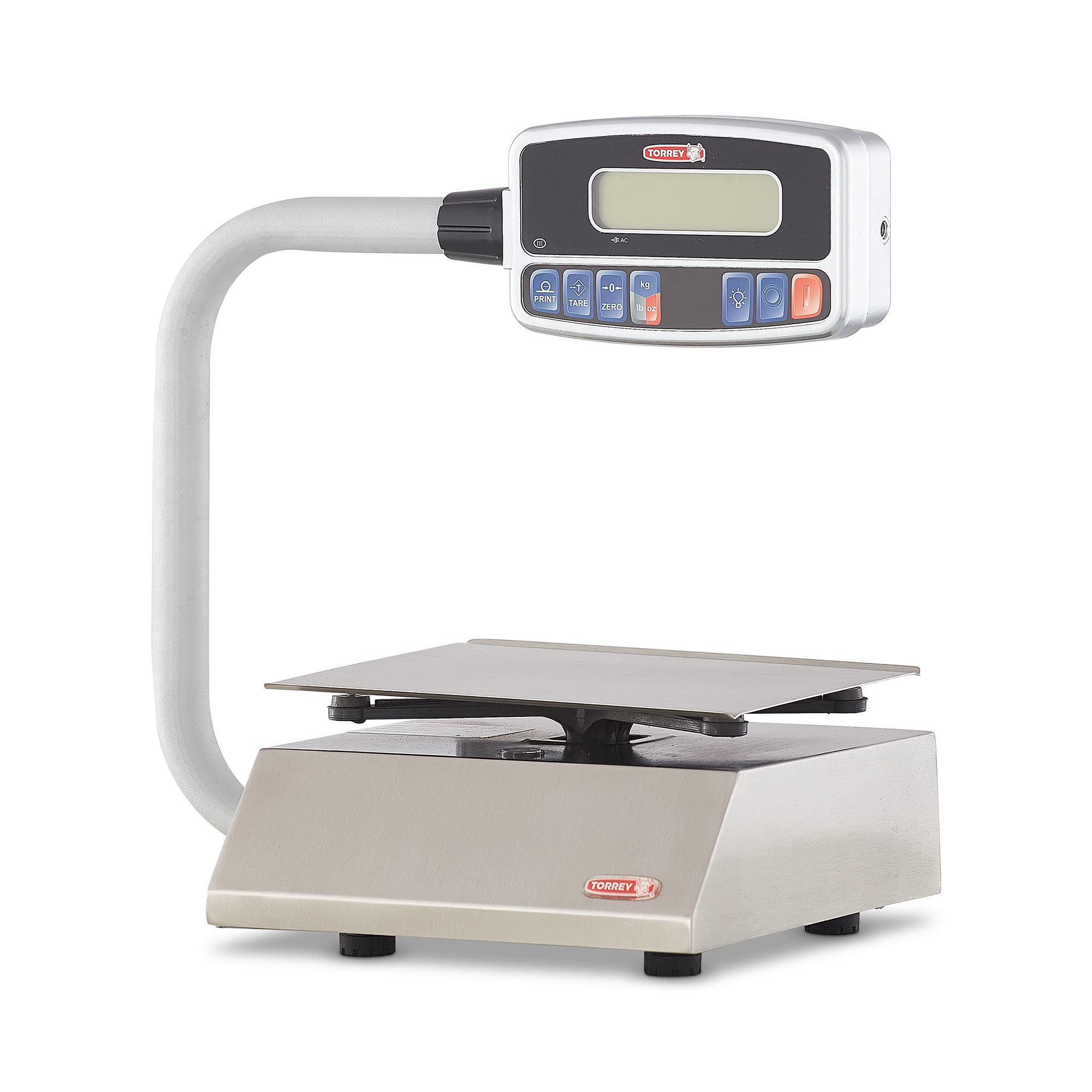 TORREY PZC5/10 Digital Kitchen Scale with Large LCD Display - 5kg/10lb Capacity, Rechargeable Battery, Stainless Steel Platform & Tare Function - Perfect for Baking, Meal Prep, Portion Control and Commercial Use