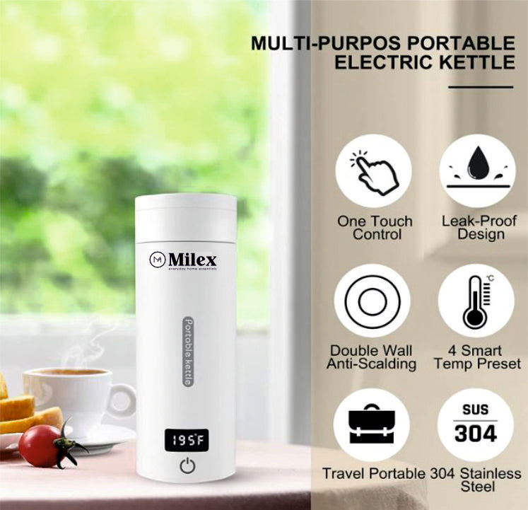 Portable Mini Insulated Kettle - 12oz Stainless Steel Travel Tea Thermos for Camping, Office & Outdoor Adventures