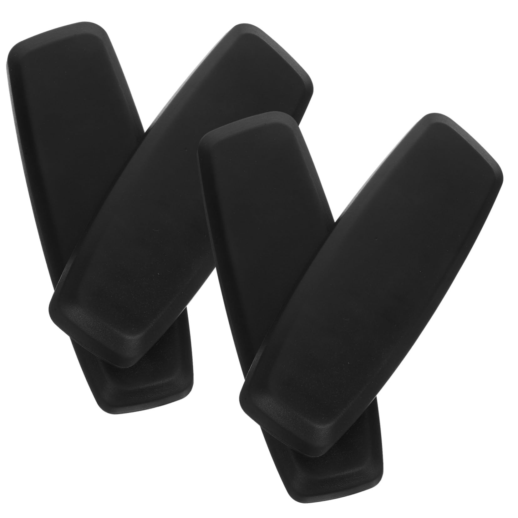 KALLORY 4-Piece Black Polyurethane Office Chair Armrest Pads - Ergonomic Cushion Covers for Desk, Gaming & Computer Chairs - Comfortable Support for Long Work Hours & Gaming Sessions