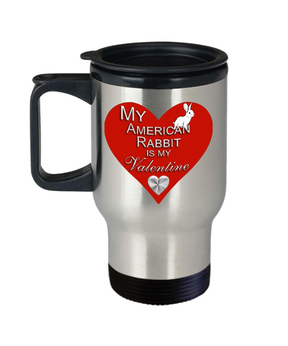 American Fuzzy Lop Rabbit Owner Gifts - 14oz Stainless Steel Travel Mug with Lid - Bunny Lover Accessories for Mom, Dad & Pet Parents - Perfect for Coffee, Tea & Travel