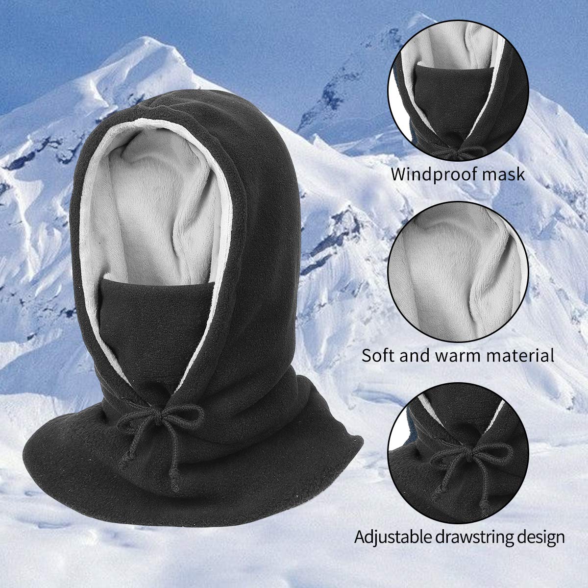 Windproof Fleece Balaclava Ski Mask for Men & Women - Warm Winter Face Cover for Skiing, Snowboarding & Outdoor Activities