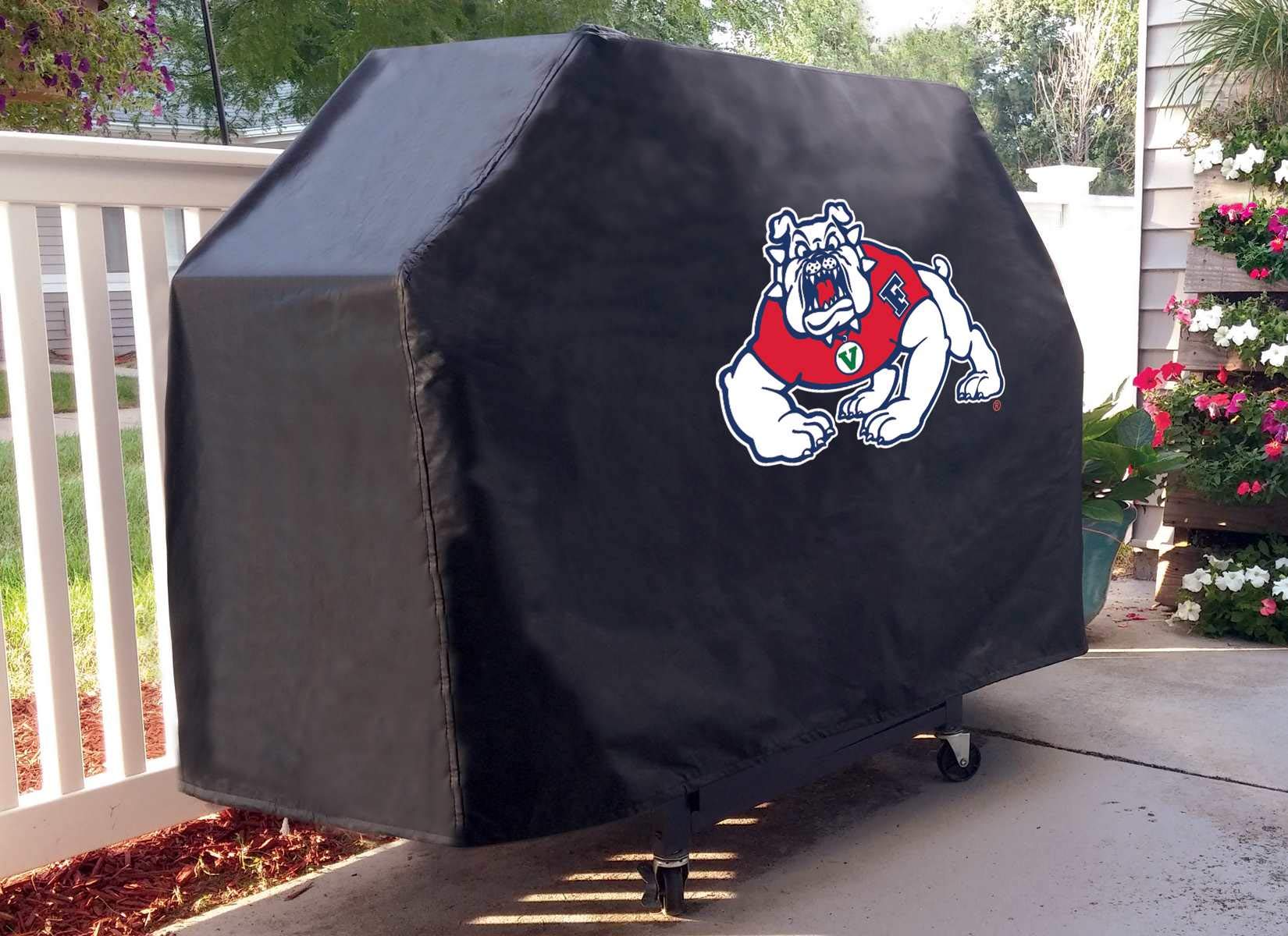 Holland Bar Stool Co. Fresno State Grill Cover - Waterproof BBQ Grill Cover for Outdoor Cooking, Tailgating & Backyard Parties - Fits Most Standard Size Grills (Black)