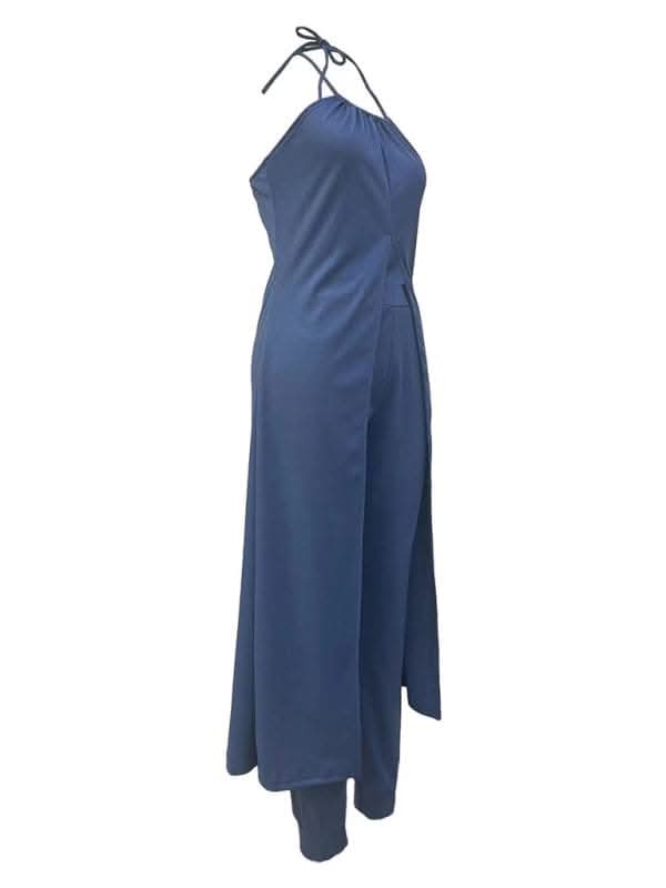 Stylish Halter Neck Top and Pants Set for Women - Summer Fashion Outfit - Perfect for Beach, Vacation, and Casual Wear