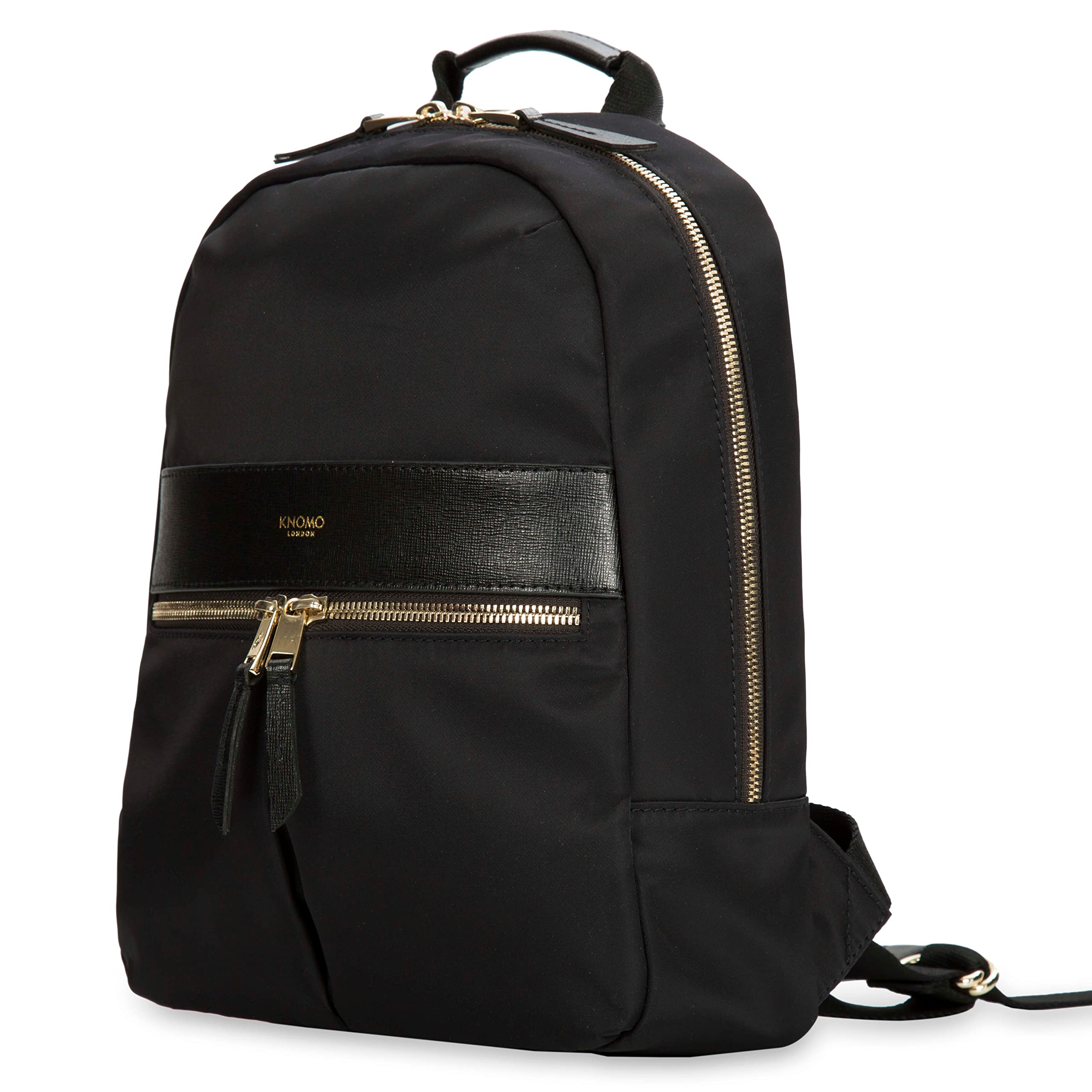 KNOMO Mini Beauchamp Women's 11inch Laptop Backpack - Lightweight Small Tablet Bag for Work, College & Travel - Stylish Daypack Purse for Women - Black (Perfect for Commuting, Business Trips & Campus Life)