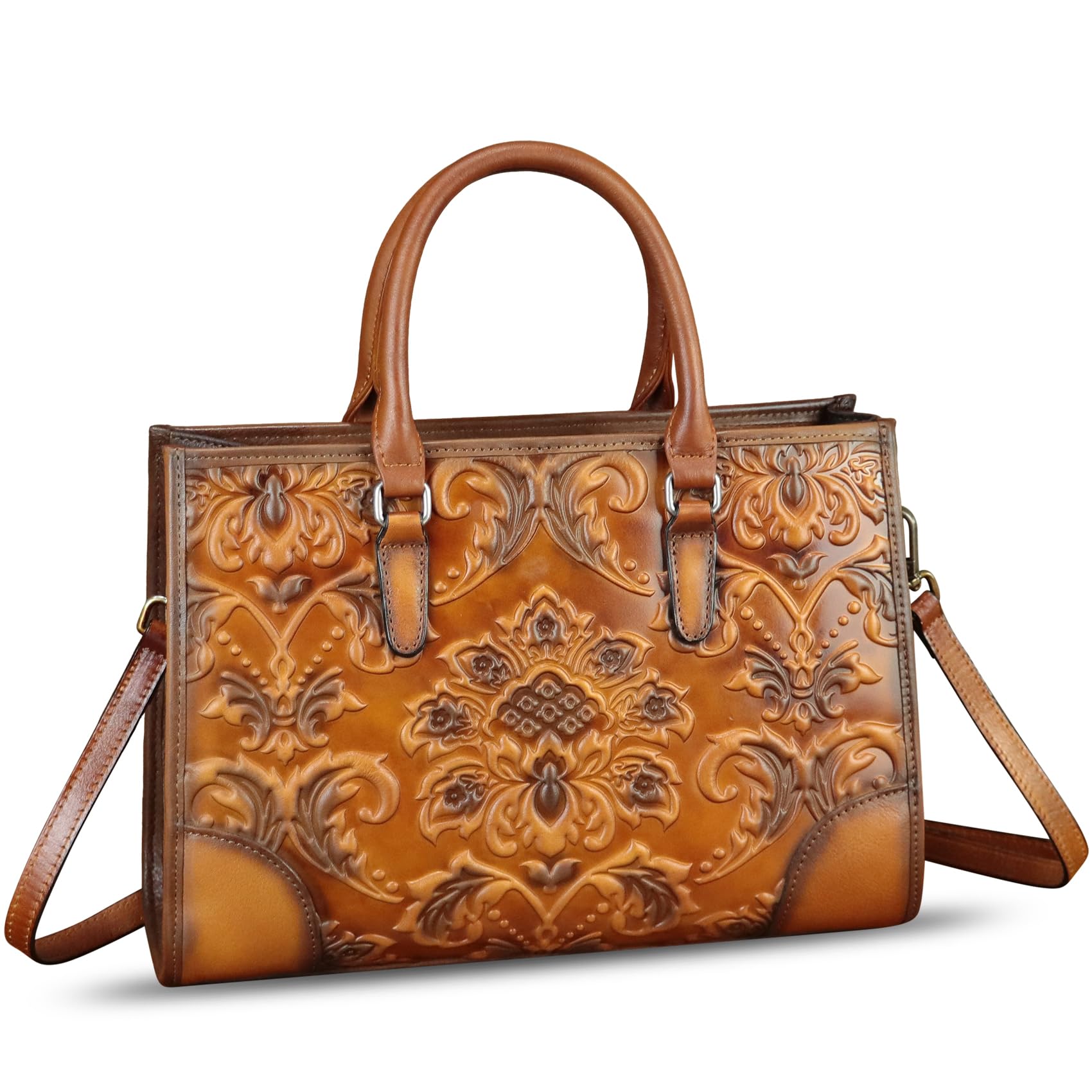 Genuine Leather Satchel for Women - Handmade Crossbody Tote Purse for Work & Travel
