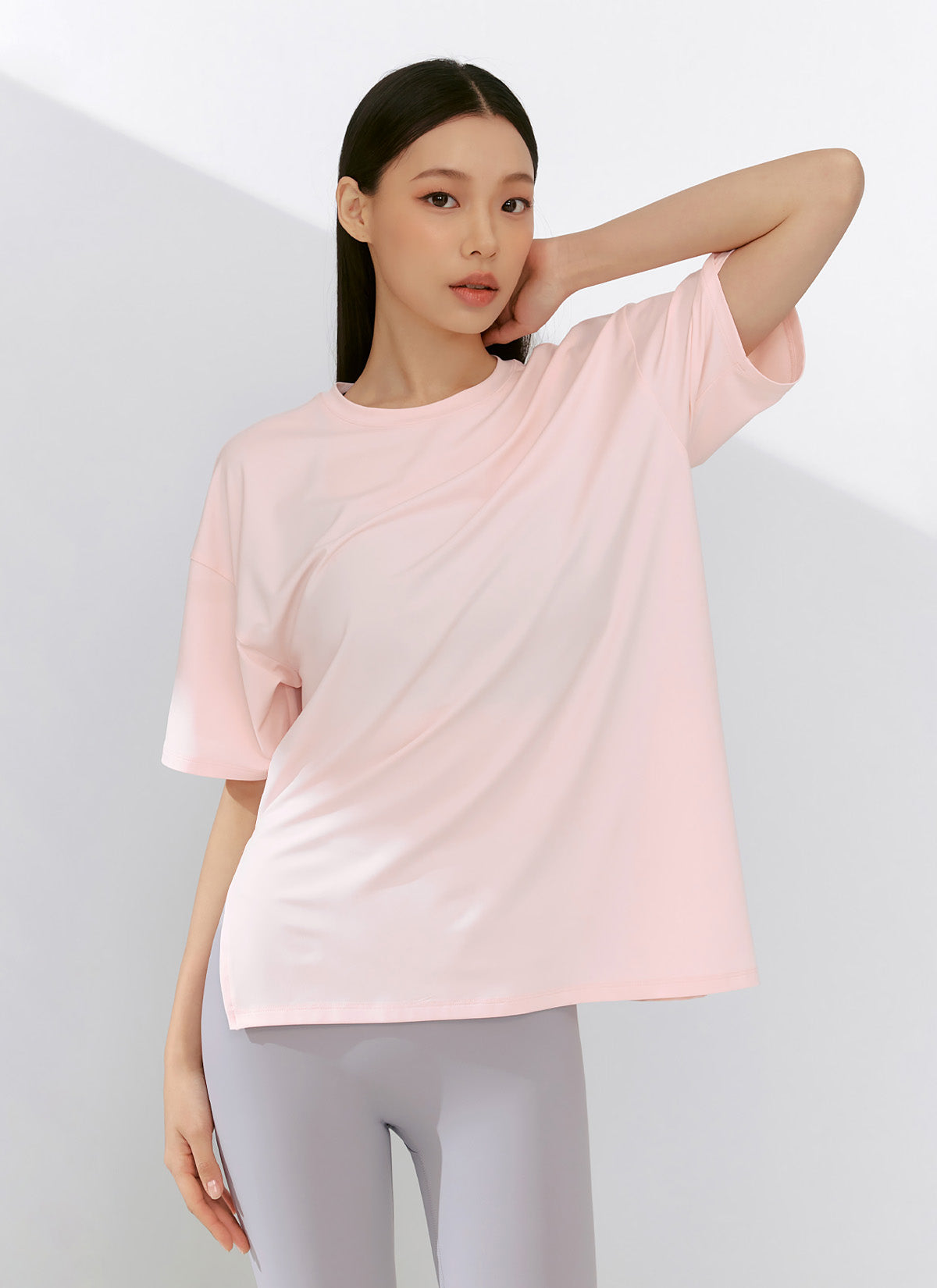 Ice Feather Light 2.0 Unbalanced Loose Fit Short Sleeve T-Shirt for Women - Trendy Oversized Casual Top for Streetwear, Summer Outfits & Layering