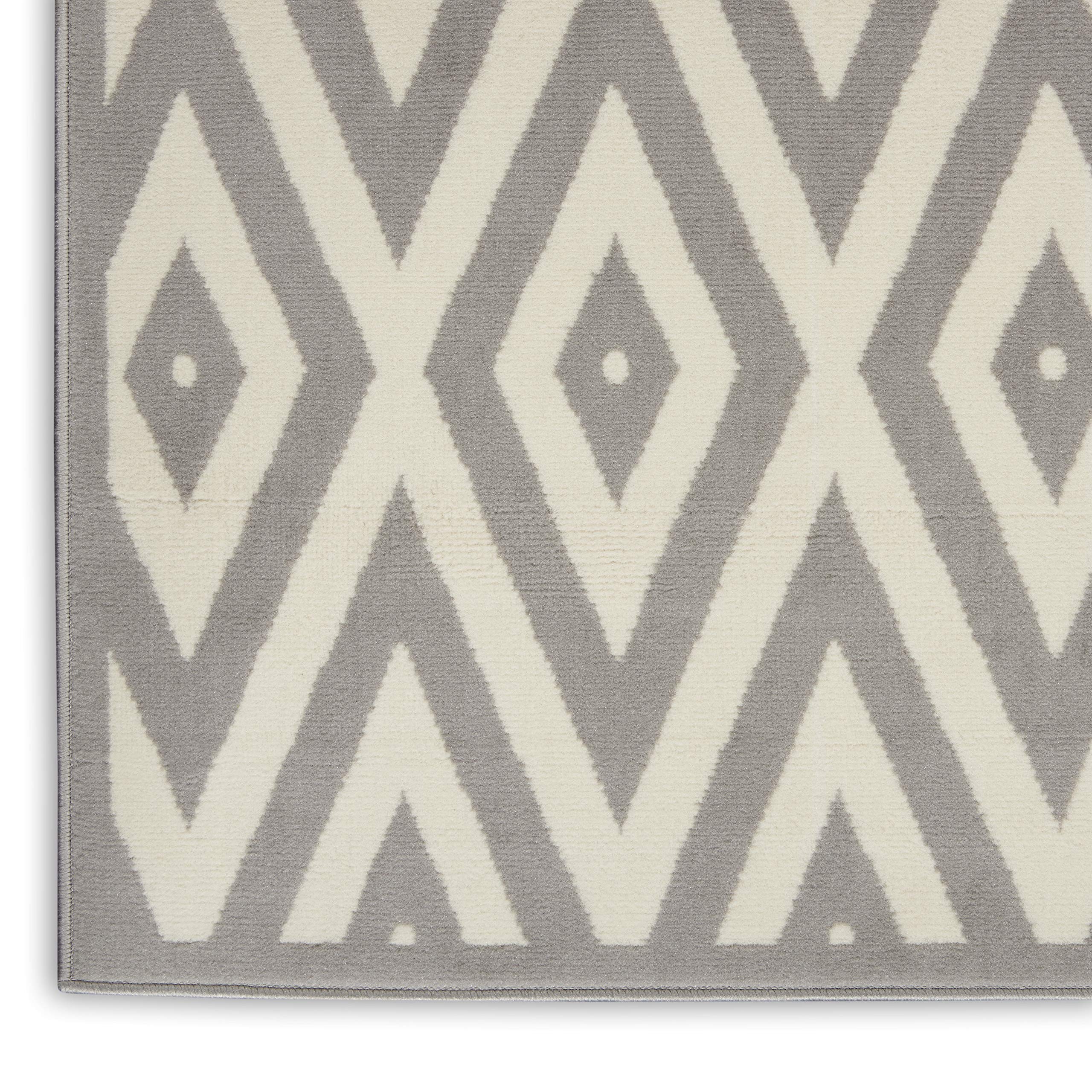Nourison Grafix Geometric White/Grey 3'9