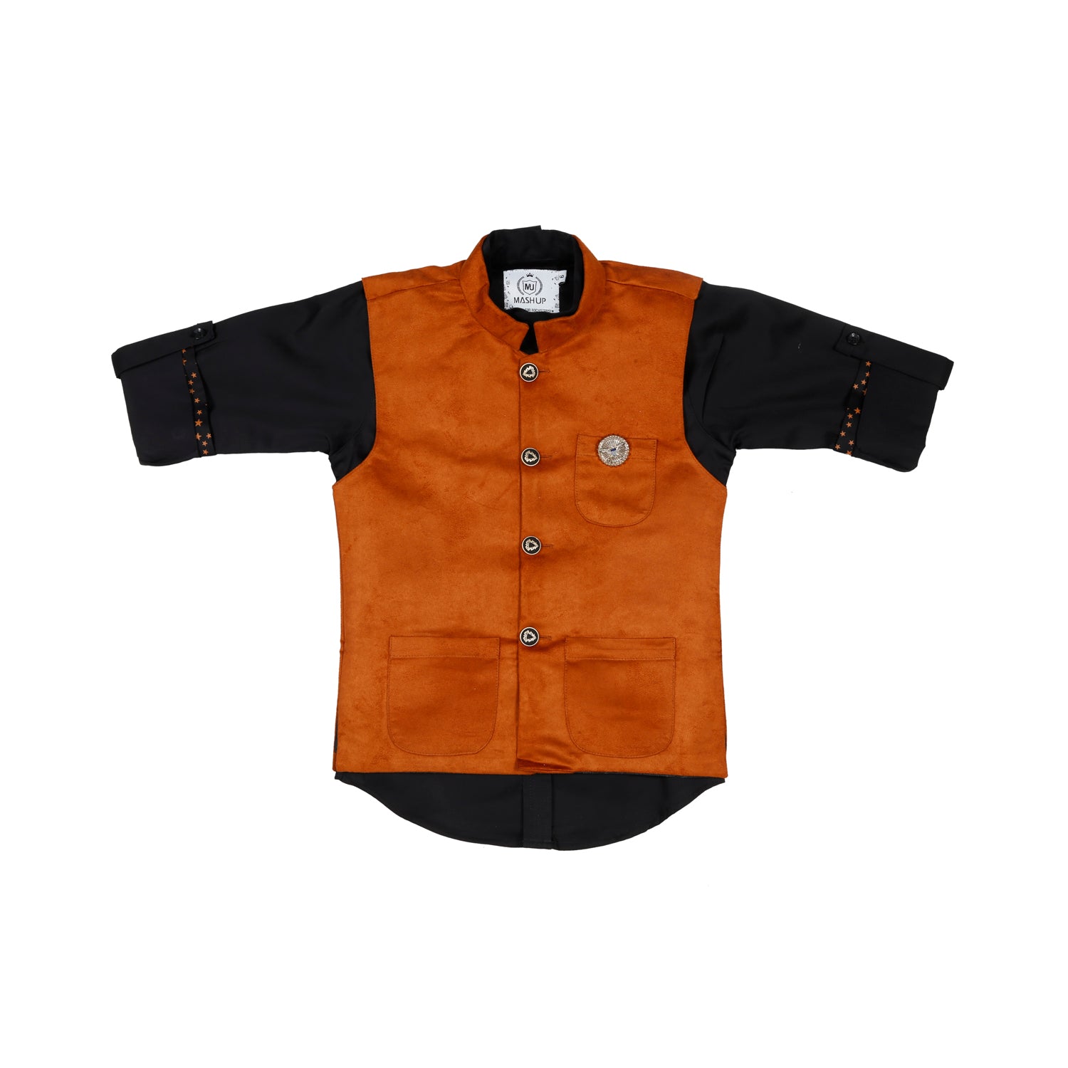 Stylish Brown Suede Modi Jacket with Black Shirt - Perfect for Casual Outings & Fall Layering