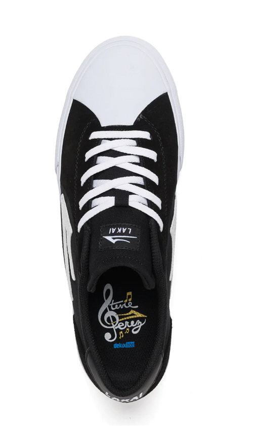 Lakai Flaco II Suede Skate Shoes for Men - Black & White | Comfortable & Durable Sneakers for Skateboarding & Casual Wear
