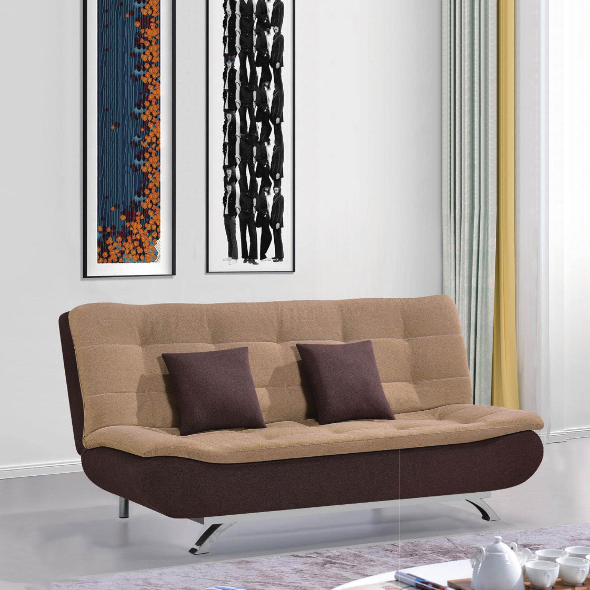 Comfortable Izzie Fabric Sofa Bed - 74 Inch (188cm) Convertible Sleeper for Small Spaces, Living Room & Guest Room