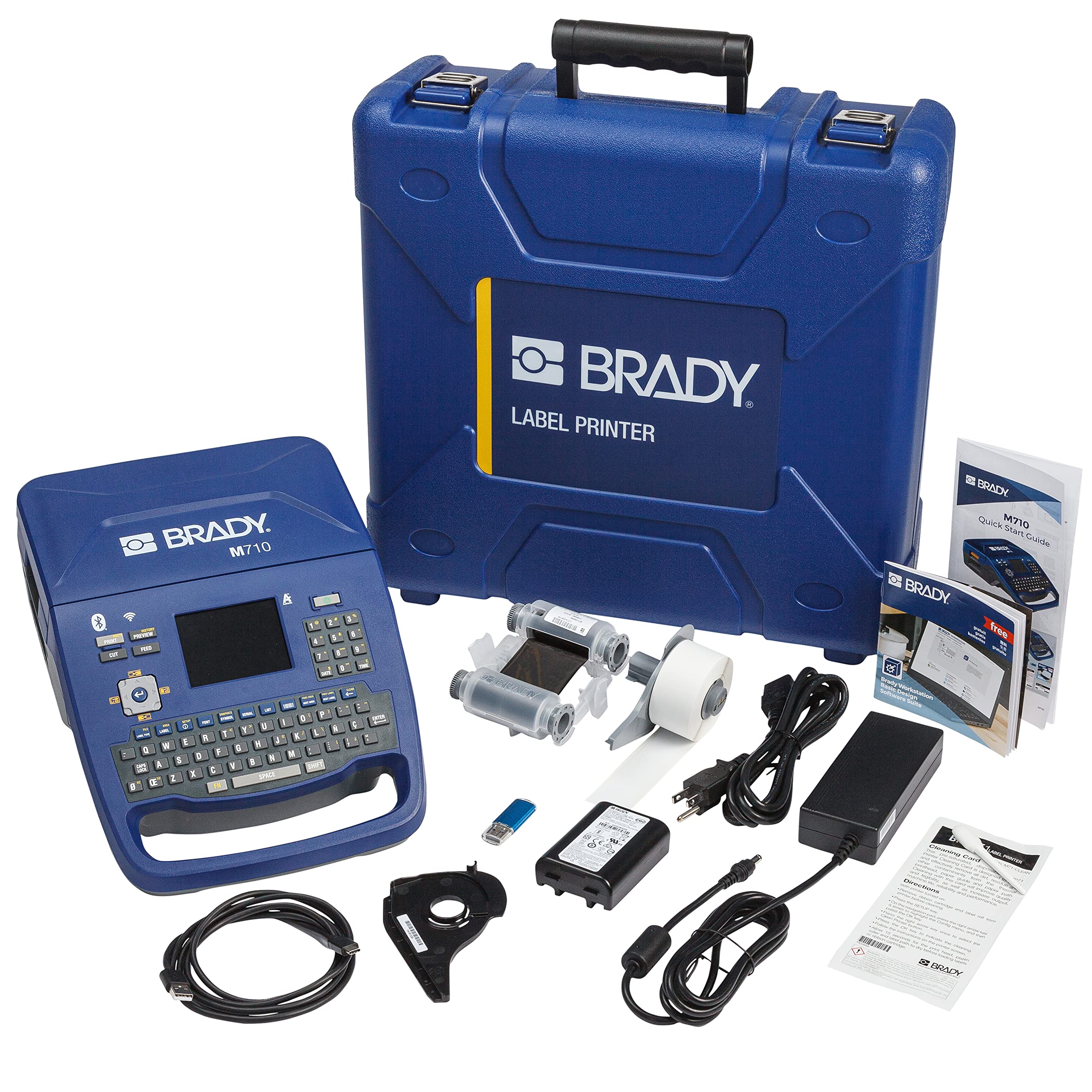 Brady M710 Bluetooth & Wi-Fi Portable Label Printer with Hard Case (M710-WB-KIT) - Fastest Advanced Wireless Label Maker for Warehouse, Shipping & Inventory Labels - Perfect for Small Business & Logistics Use