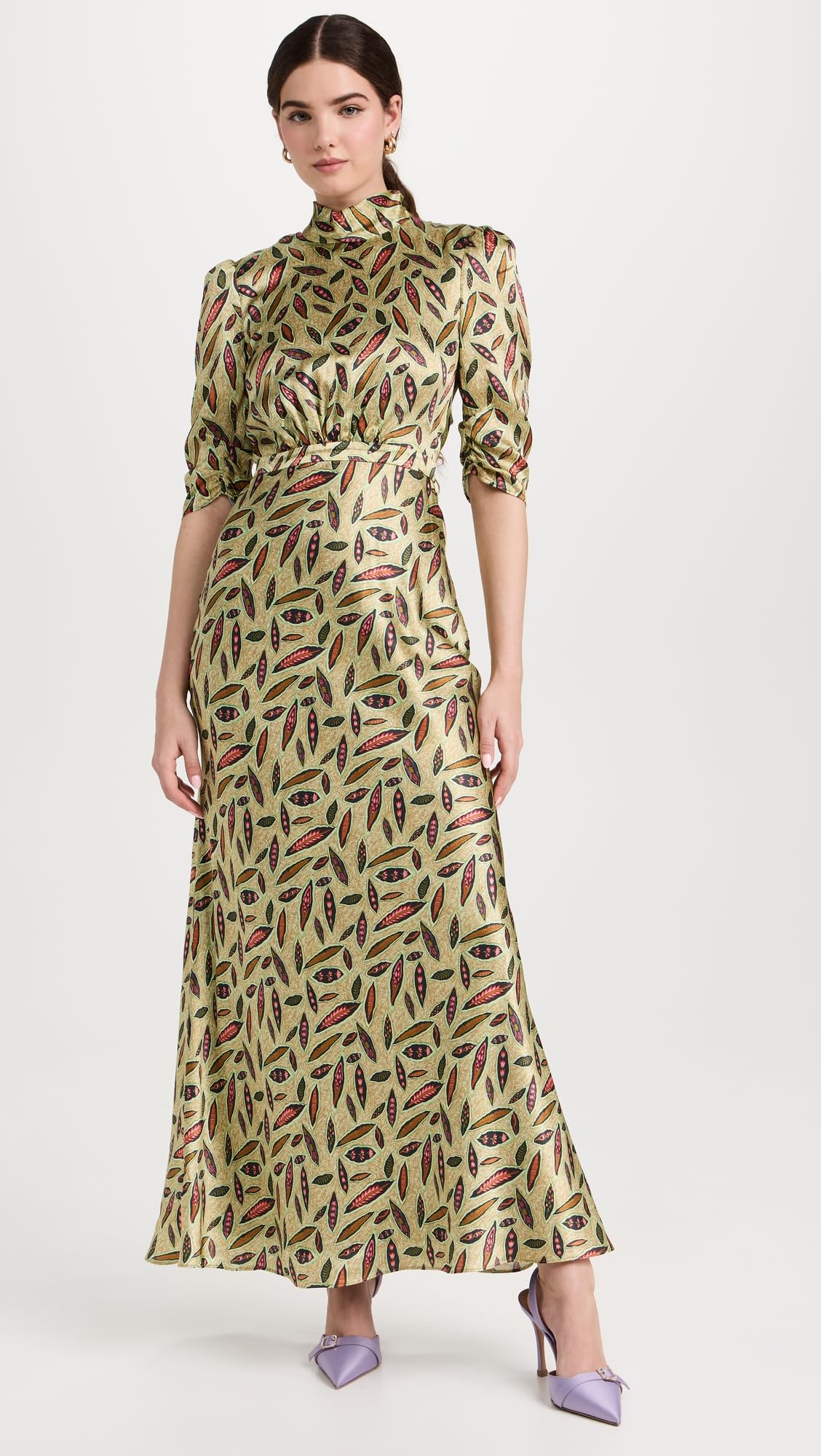 SALONI Women's Adele Dress - Elegant Floral Print Midi Dress for Women | Perfect for Weddings, Parties & Special Occasions