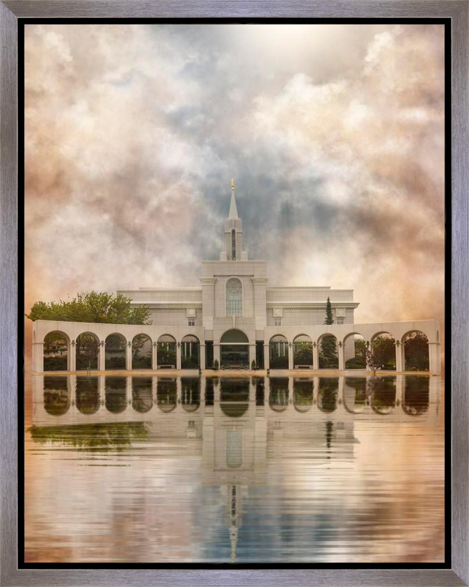 Millennial Reflection Bountiful Utah Temple Gallery Wrap Canvas - Premium Wall Art for Home Decor, Office & Church Interiors