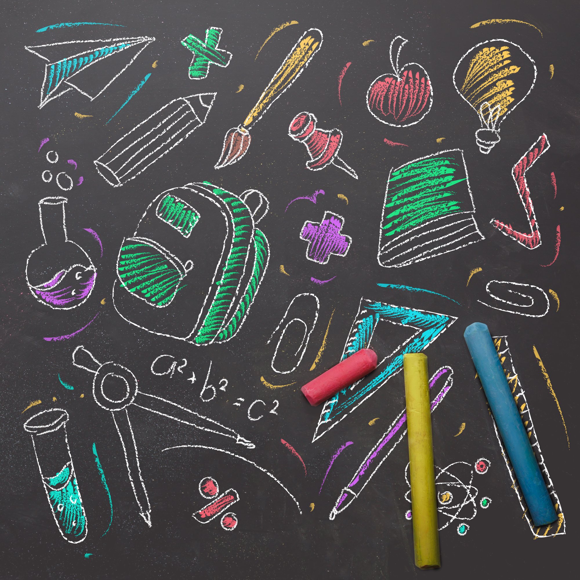 Emraw Dustless Non-Toxic Chalk - 12 Vibrant Colors with Eraser, 25 Sticks per Pack (2-Pack) - Perfect for School, Office, Sidewalk Art & Home Chalkboards | Safe for Kids & Classrooms