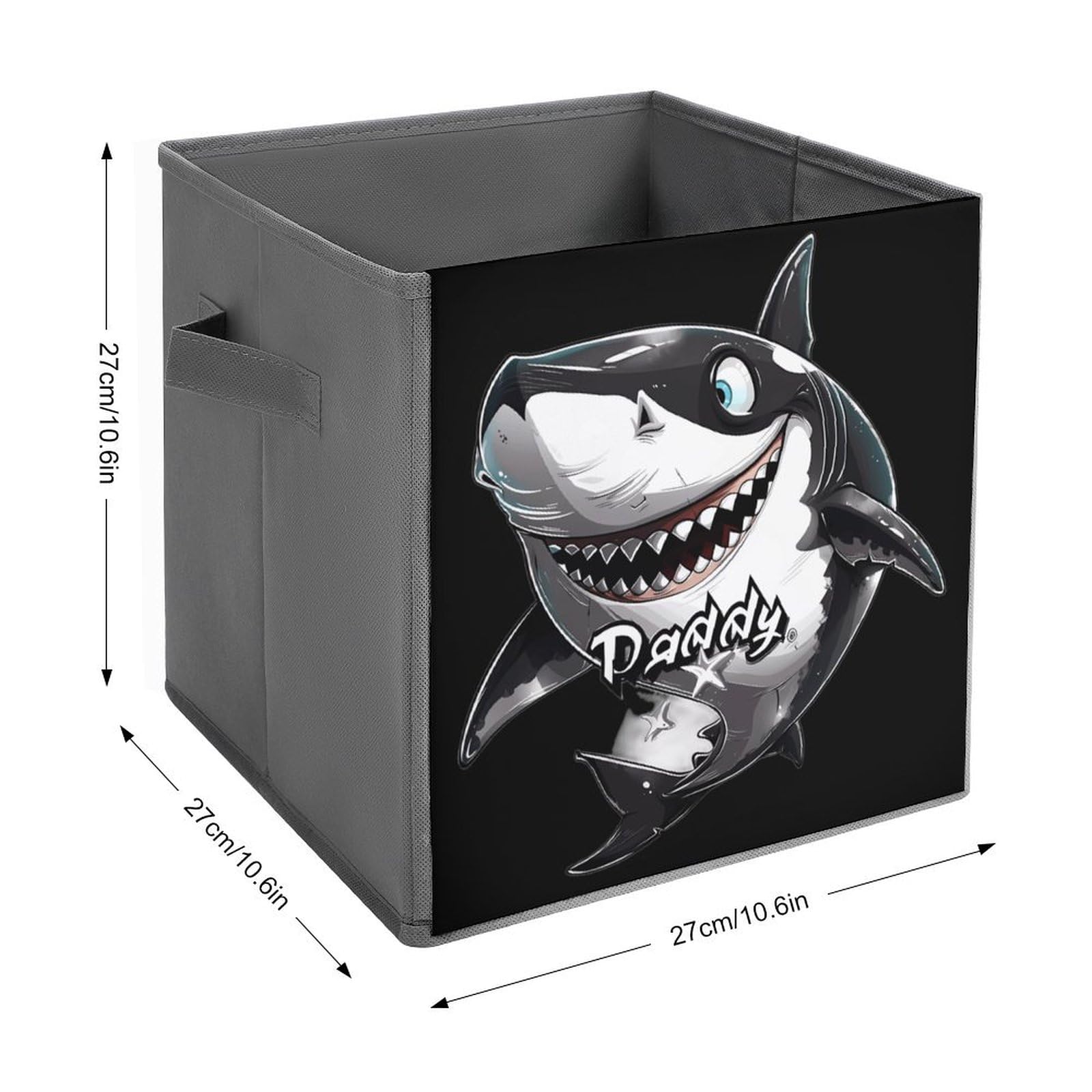 Daddy Shark Folding Storage Bins with Handles - for Kids Room & Toy Organization