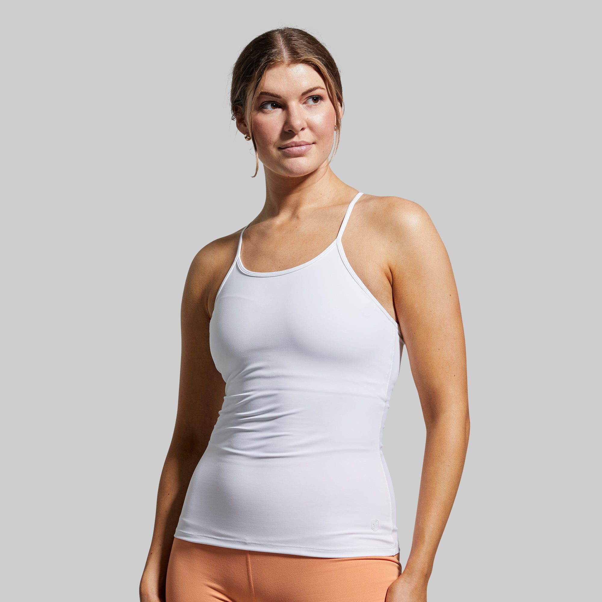 Drop Shot Tank Top for Women - Soft Breathable White Workout Shirt for Yoga, Running & Gym - Comfortable Athletic Tee for Fitness & Casual Wear