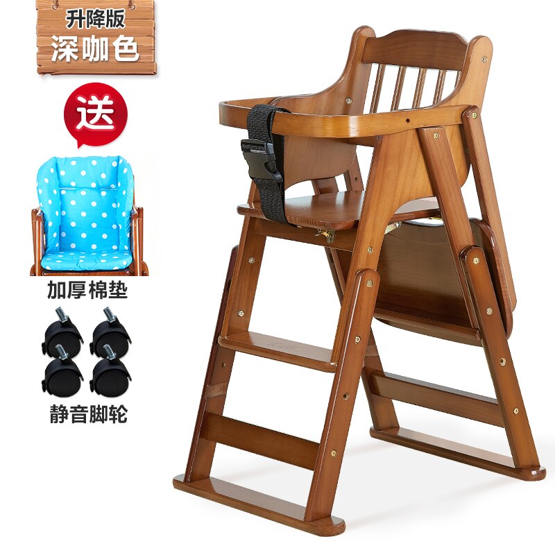 Wooden Baby High Chair - Adjustable Infant Feeding Chair for Safe & Comfortable Mealtime at Home or Restaurant