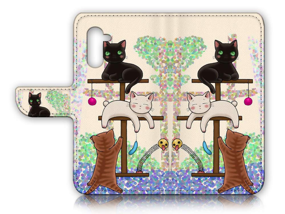 Samsung Galaxy Note 10 Wallet Case with Cartoon Cat Design for Daily Use