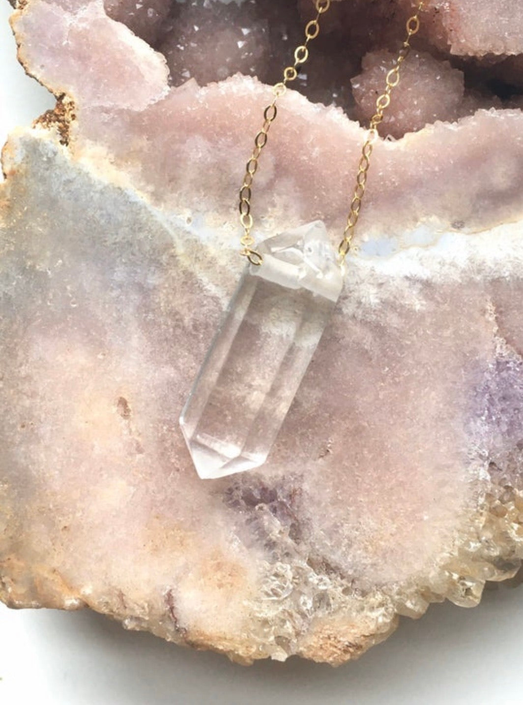 Natural Clear Quartz Crystal Necklace - Raw Stone Healing Jewelry for Women, Men | Spiritual Energy, Chakra Balancing, Meditation & Everyday Wear
