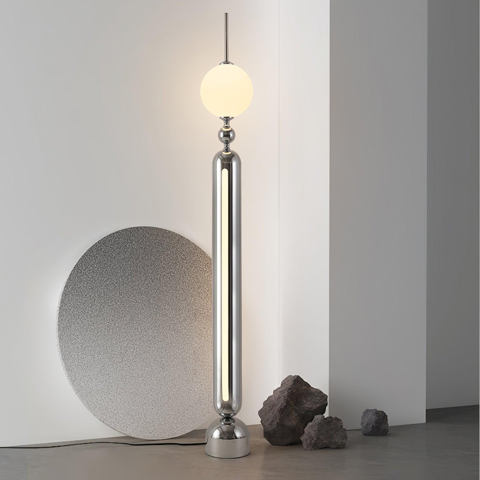 Modern Lightning Rod Floor Lamp - Adjustable Height LED Standing Light for Living Room, Bedroom & Office - Stylish Home Decor Lighting Fixture with Dimmable Brightness