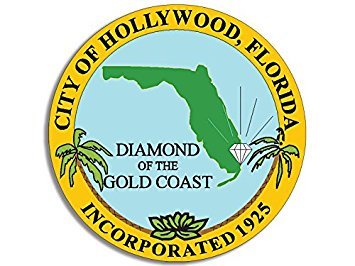 Hollywood Florida City Seal Magnet - 4x4 Inch Decorative Fridge Magnet with East Coast Diamond Logo - Perfect for Souvenirs, Travel Gifts & Home Decor
