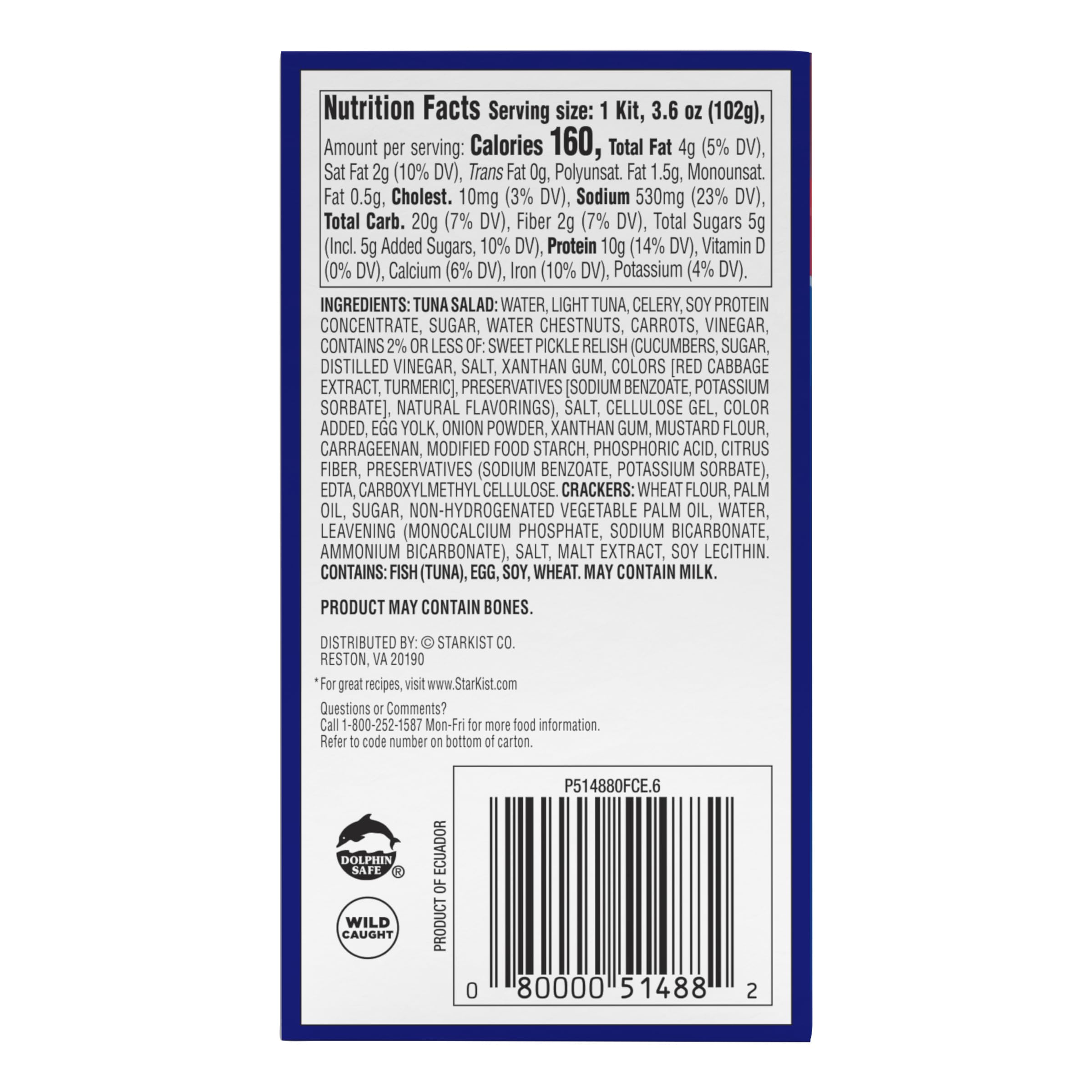 StarKist Snack-To-Go Ready-to-Eat Tuna Salad Kit with Crackers - 3.6 oz Pack (Classic Flavor) | Perfect for Office Lunch, School Snacks & On-the-Go Meals