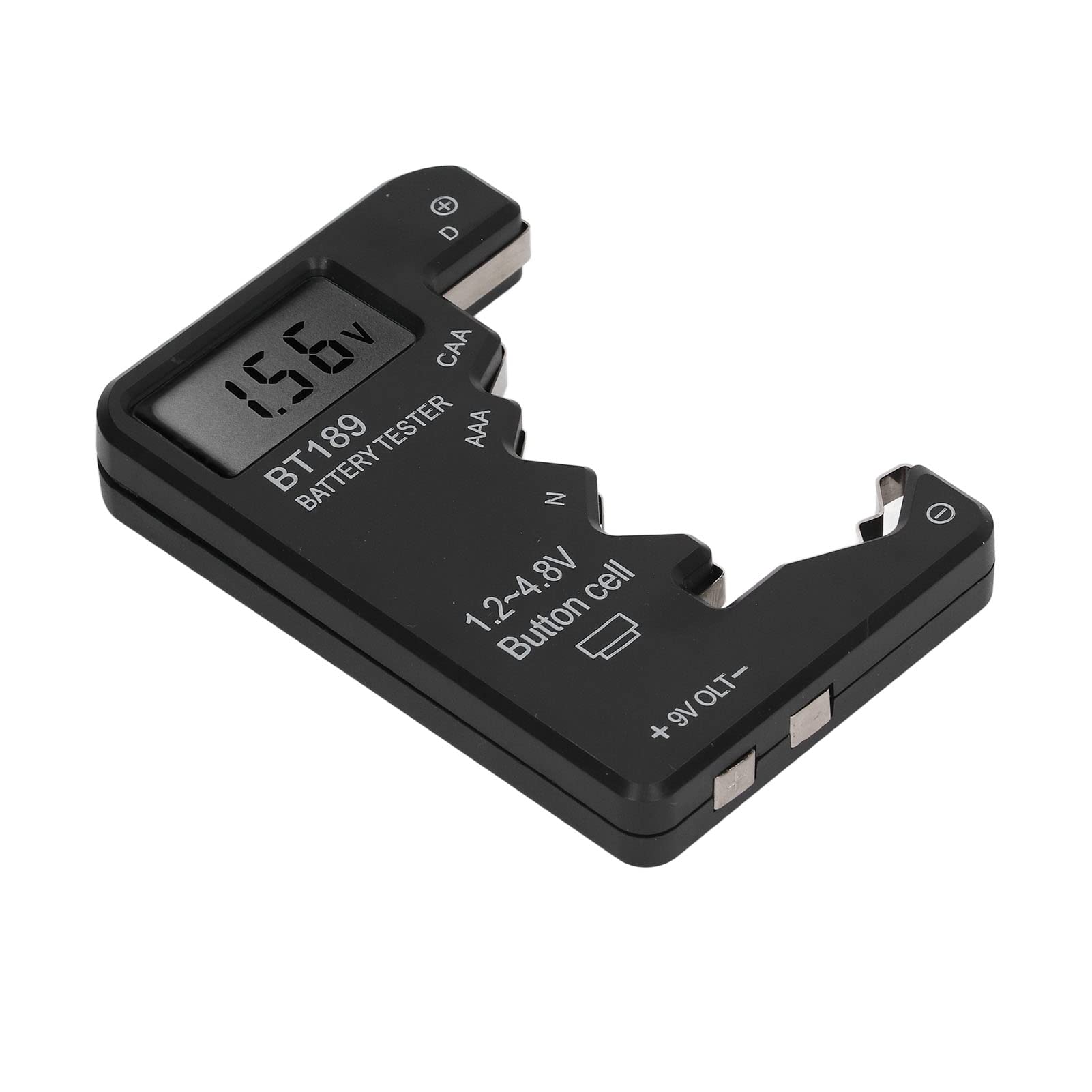 BORDSTRACT Digital Battery Tester - AA AAA 6F22 9V 1.5V Button Battery Capacity Checker with LCD Display (Black) - Perfect for Home, Office & Electronics Repair Shops