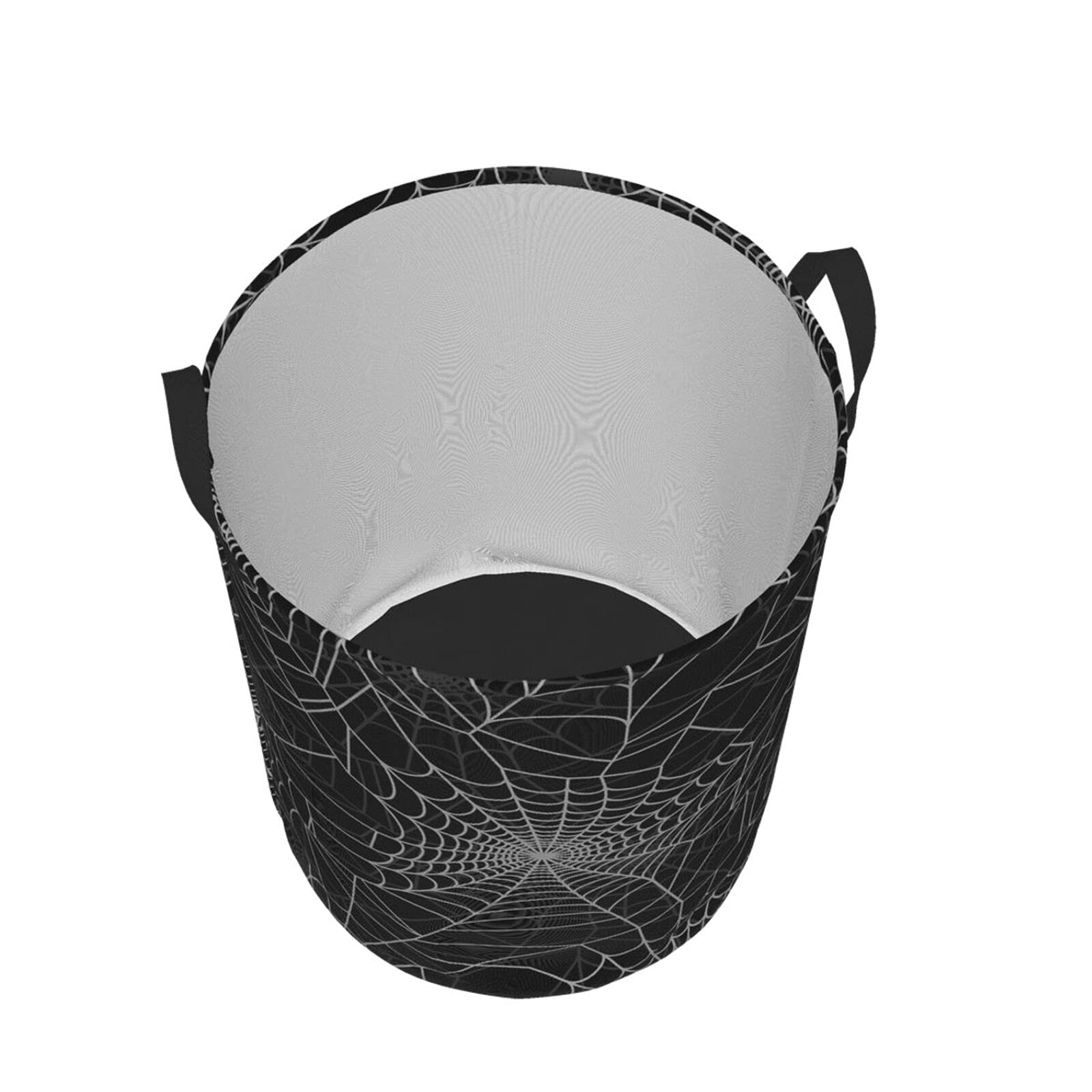 Funny Halloween Spider Web Collapsible Laundry Basket with Handle - Waterproof Fabric Hamper for Dirty Clothes, Toys & Bathroom Storage - Large Collapsible Organizer Bin for Home, Dorm & Laundry Room