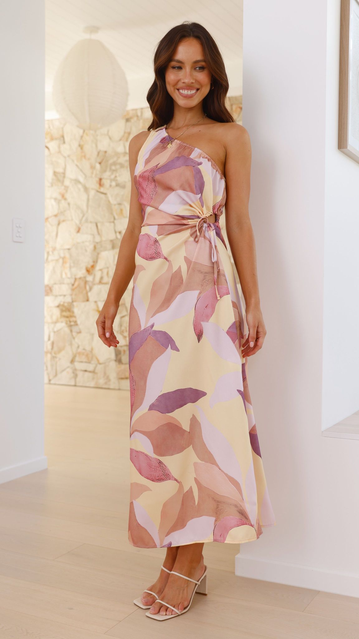 Lana Maxi Dress for Women - Pink and Purple Floral Print Summer Dress - Perfect for Beach, Vacation, and Casual Outings