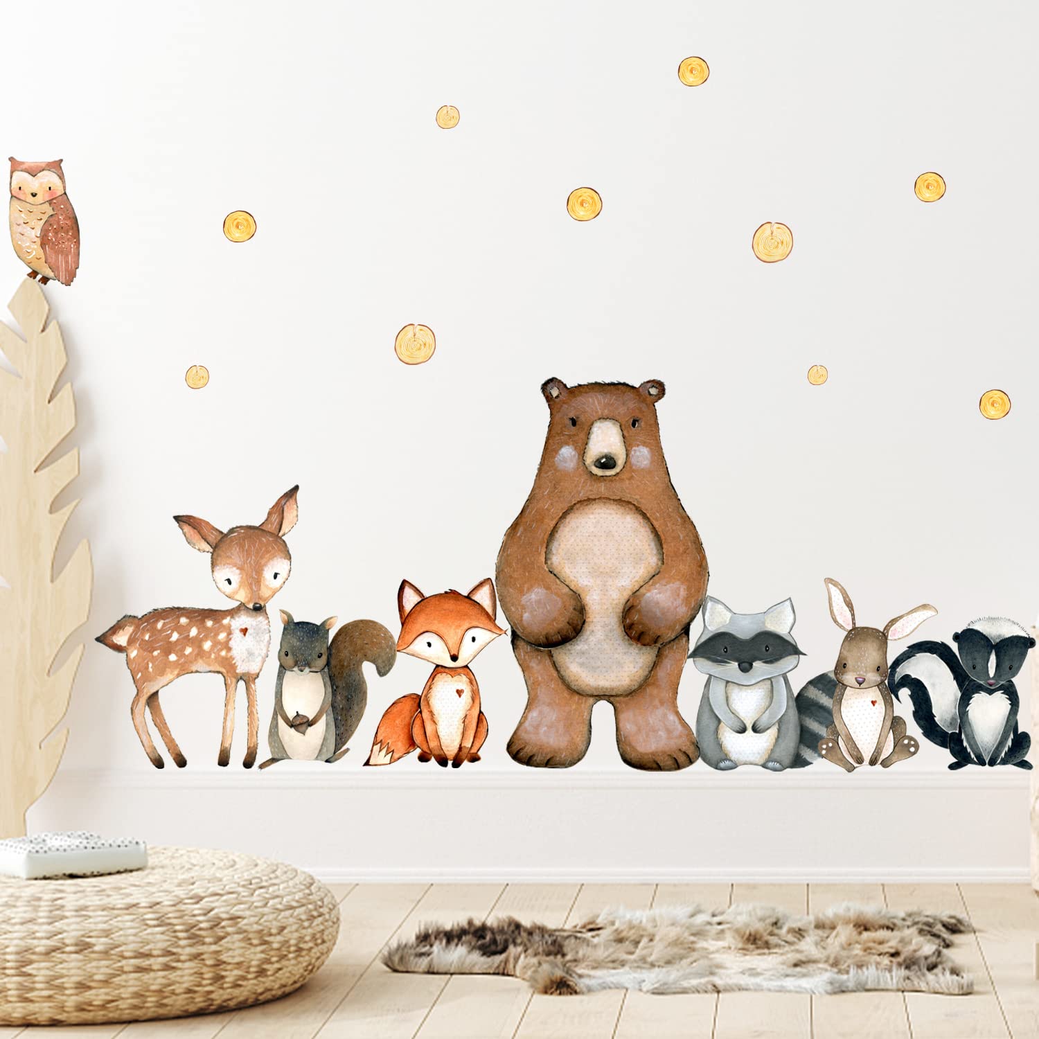 Removable Jungle Animal Watercolor Wall Stickers for Kids - Nursery, Bedroom & Classroom Decor - Perfect for Themed Rooms, Play Areas & Educational Spaces