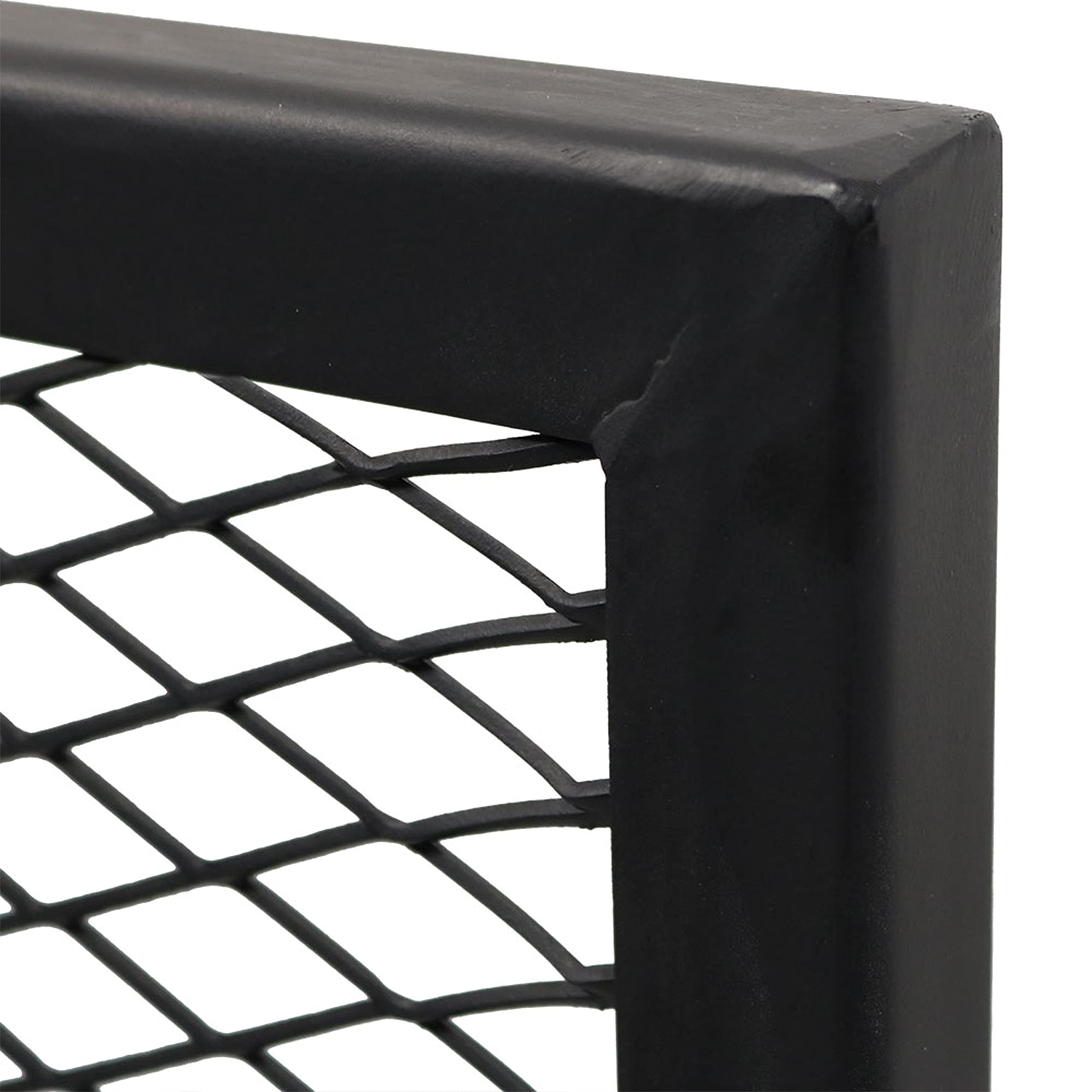 Sunnydaze X-Marks 24-Inch Square Black Steel Fire Pit Cooking Grate with Handles - Heavy Duty BBQ Grill for Camping, Backyard, Patio & Outdoor Cooking