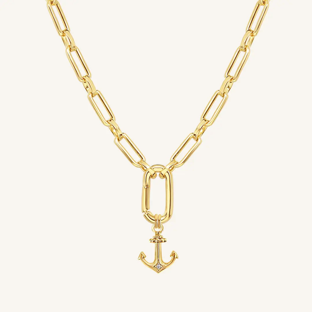 Elegant White Stone Necklace for Women - Dainty Anchor Pendant Jewelry - Perfect for Beach Outings, Casual Wear & Gifts
