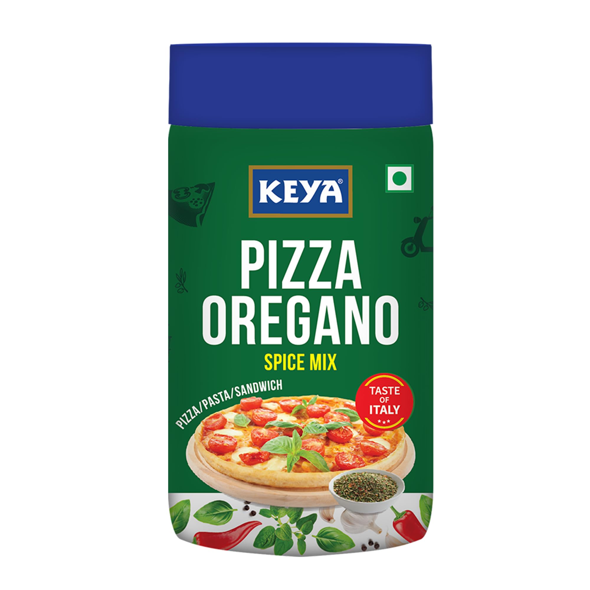Keya Italian Pizza Oregano Spice Mix - 100% Natural, Vegan, No Preservatives or MSG - Healthy Italian Seasoning for Pizza, Pasta, Garlic Bread & More - Perfect for Cooking, Marinades & Dips - 75g