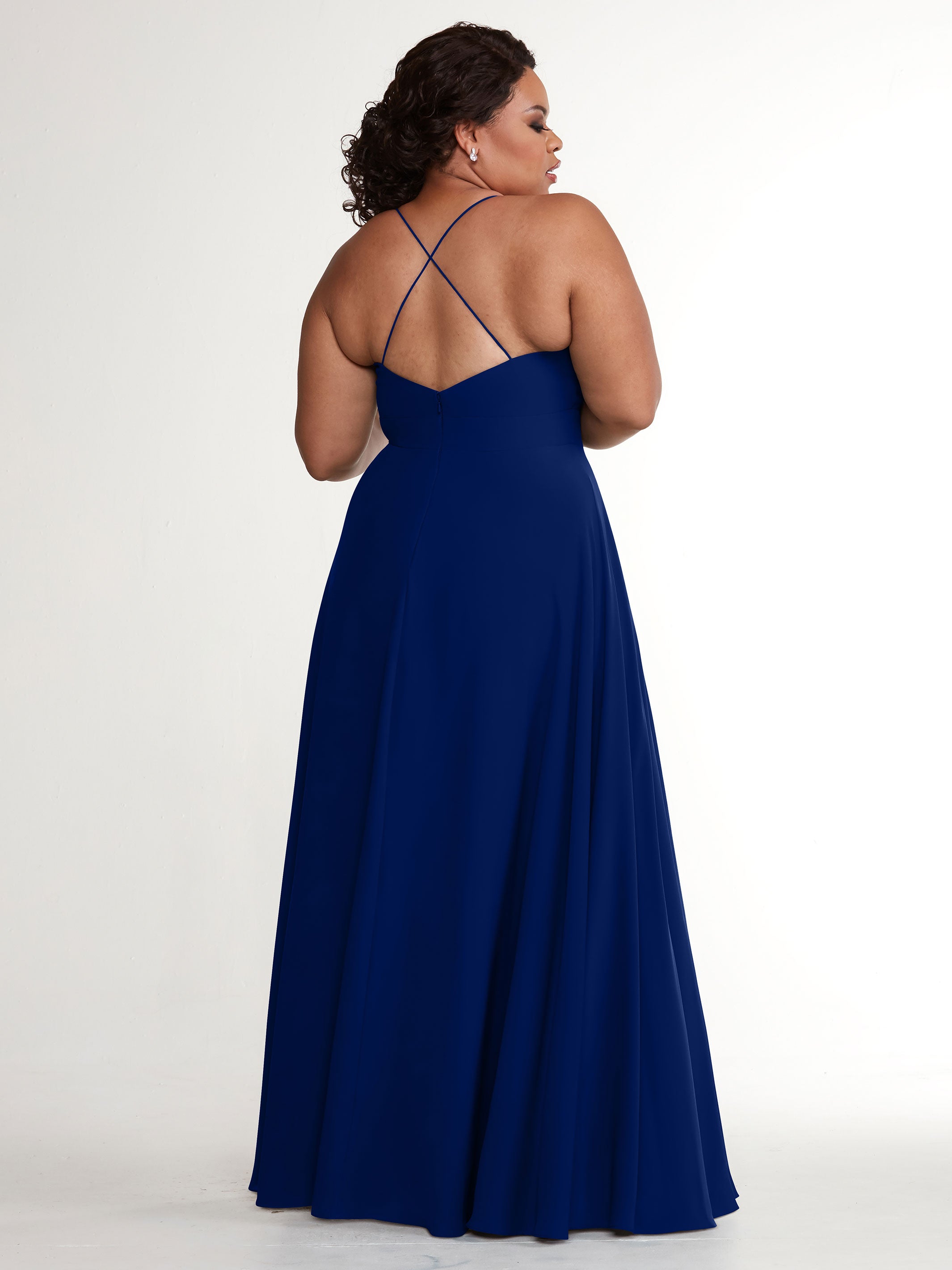 Elegant 83027 Stretch Chiffon A-Line Bridesmaid Dress with Pleats - Perfect for Weddings, Formal Events & Evening Parties