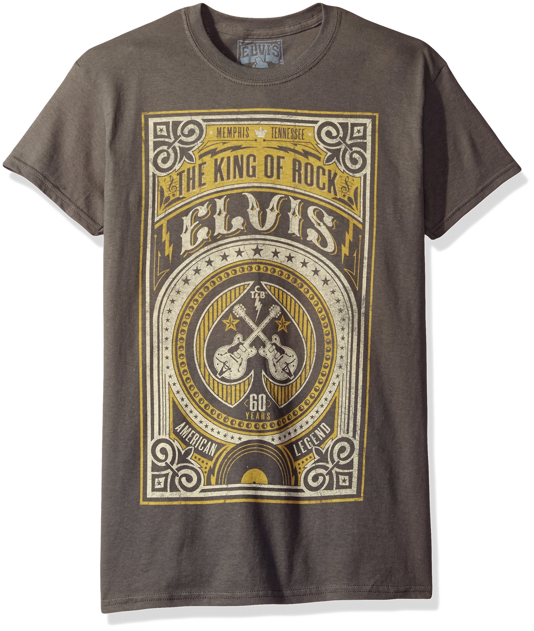FEA Men's Elvis 60th Anniversary T-Shirt - Vintage American Legend Graphic Tee for Casual Wear & Rock Music Fans